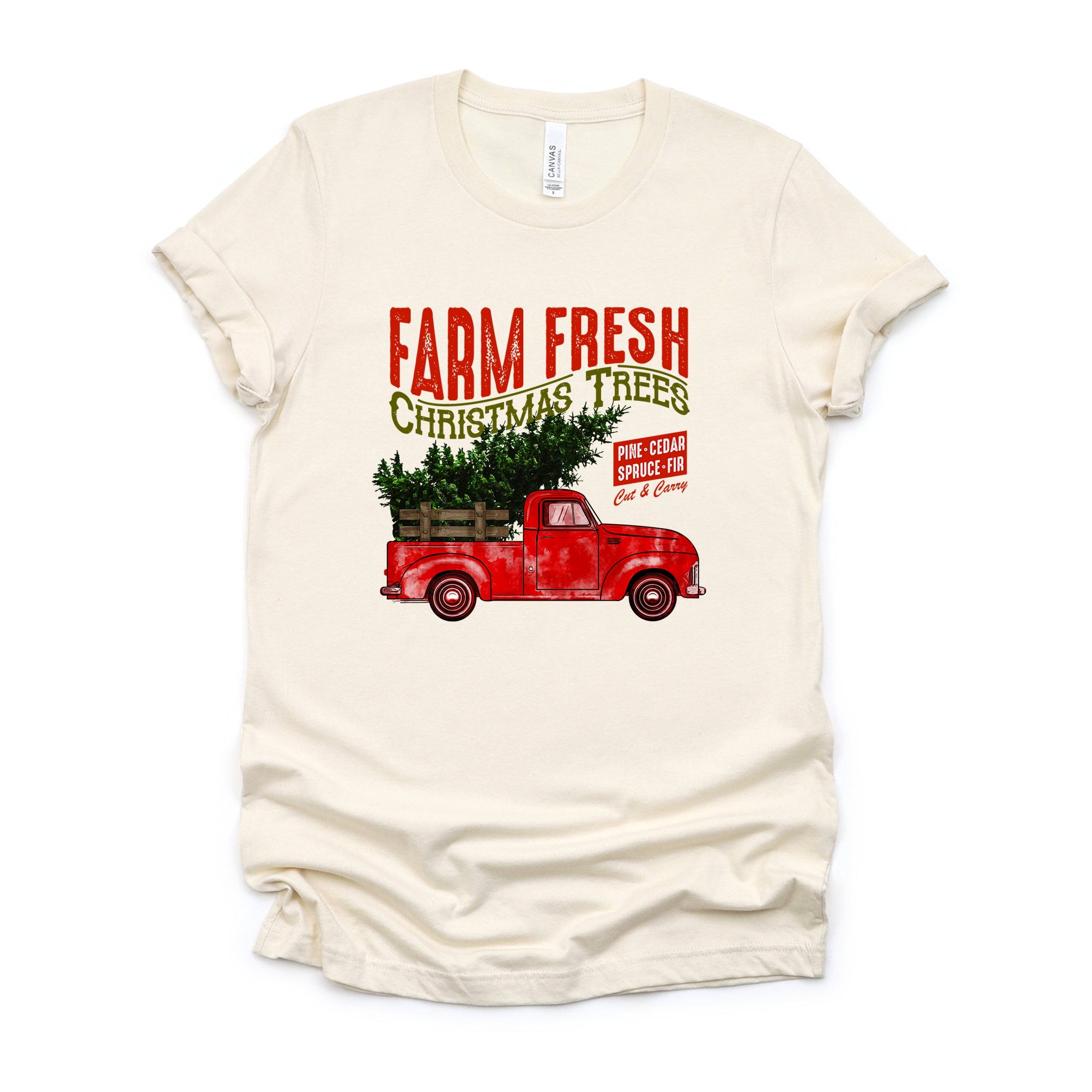 Farm Fresh Christmas Trees Truck - Womens Short Sleeve Tee
