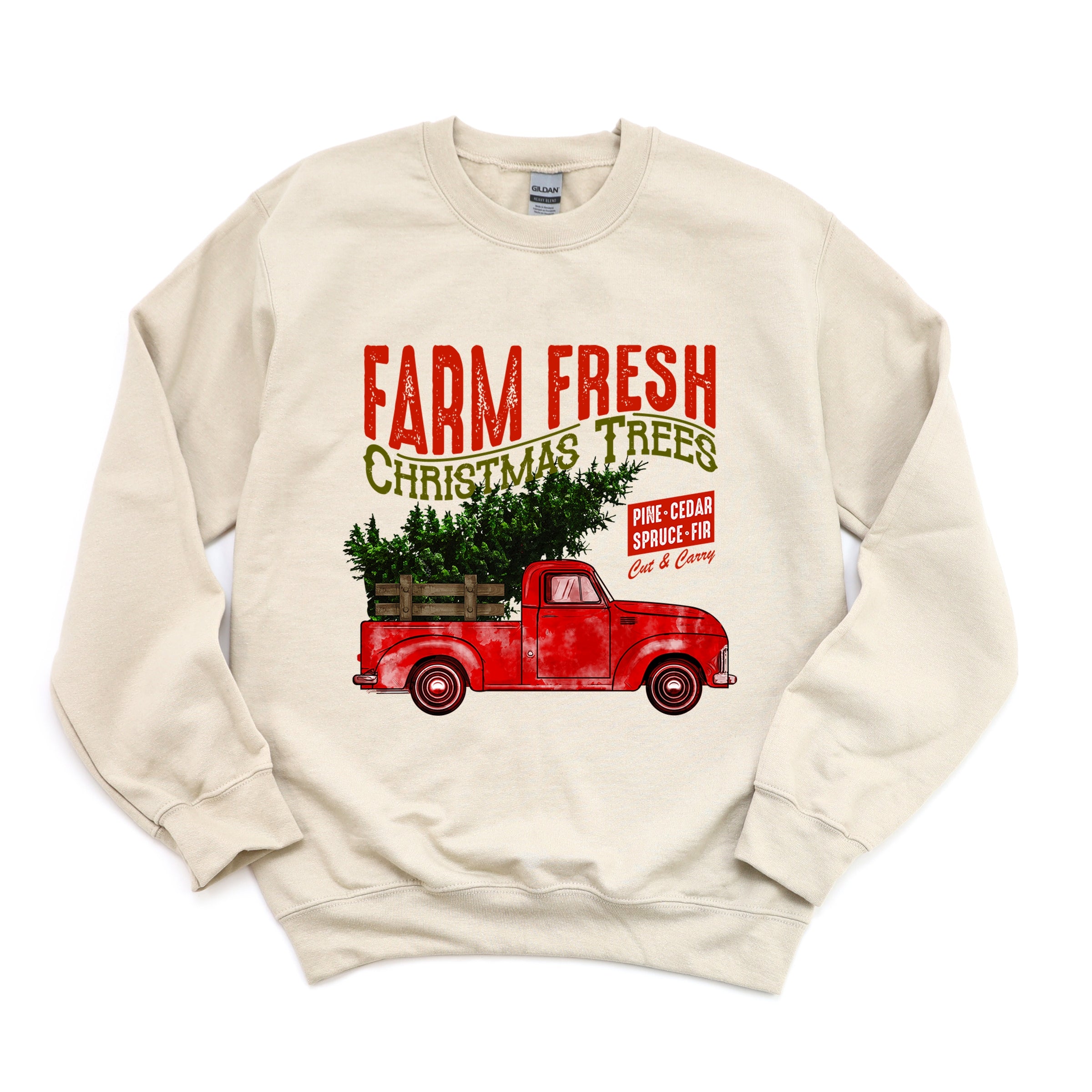 Farm Fresh Christmas Trees Truck -  Womens Sweatshirt
