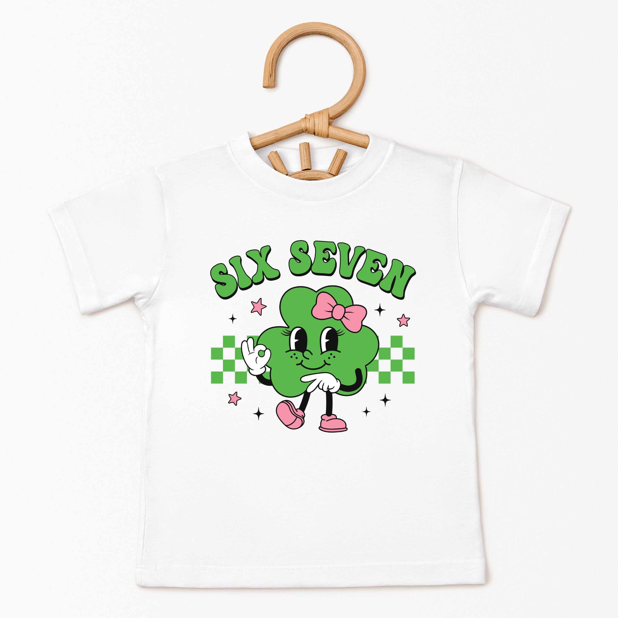 Six Seven Clover Bow - Toddler Short Sleeve Graphic T-Shirt