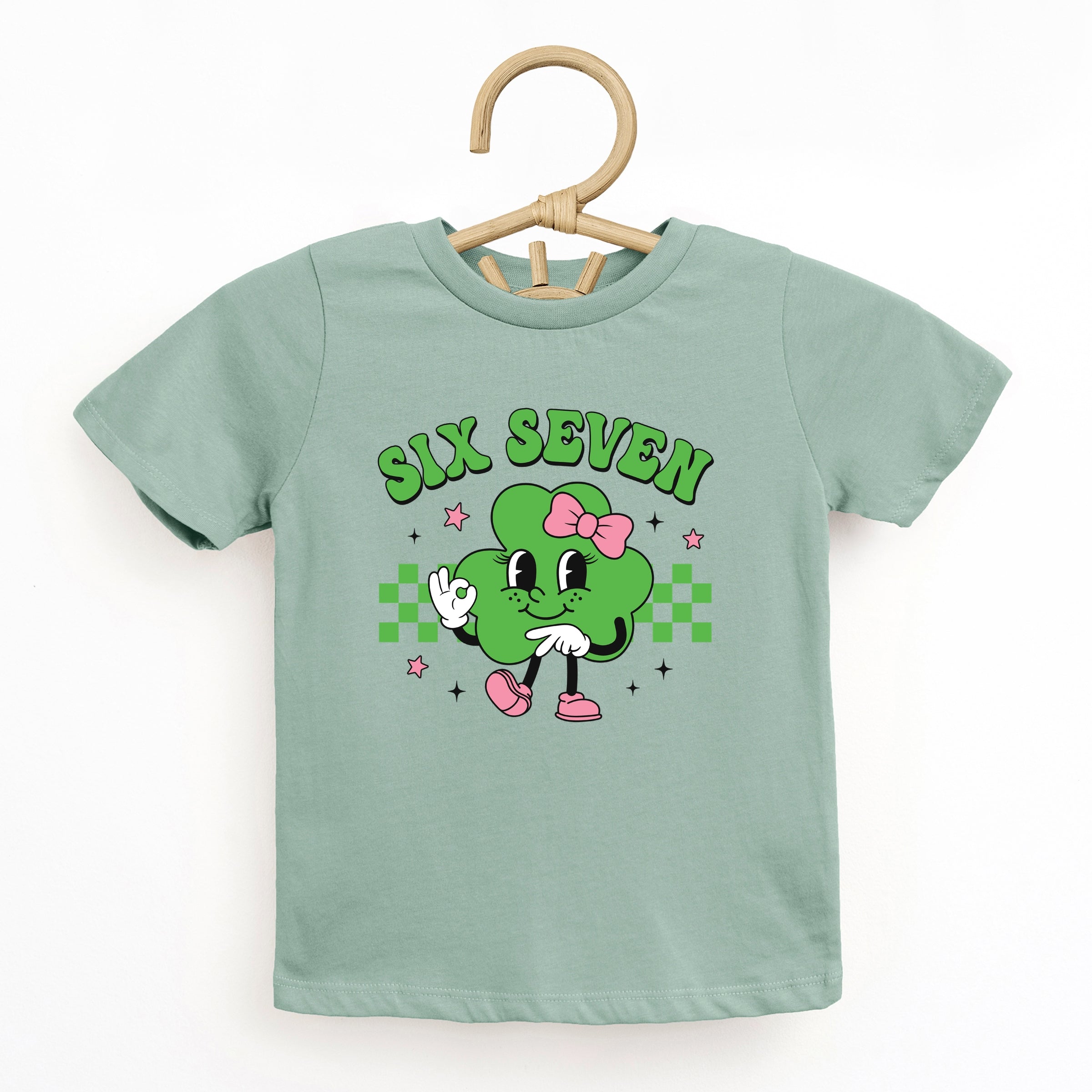 Six Seven Clover Bow - Toddler Short Sleeve Graphic T-Shirt
