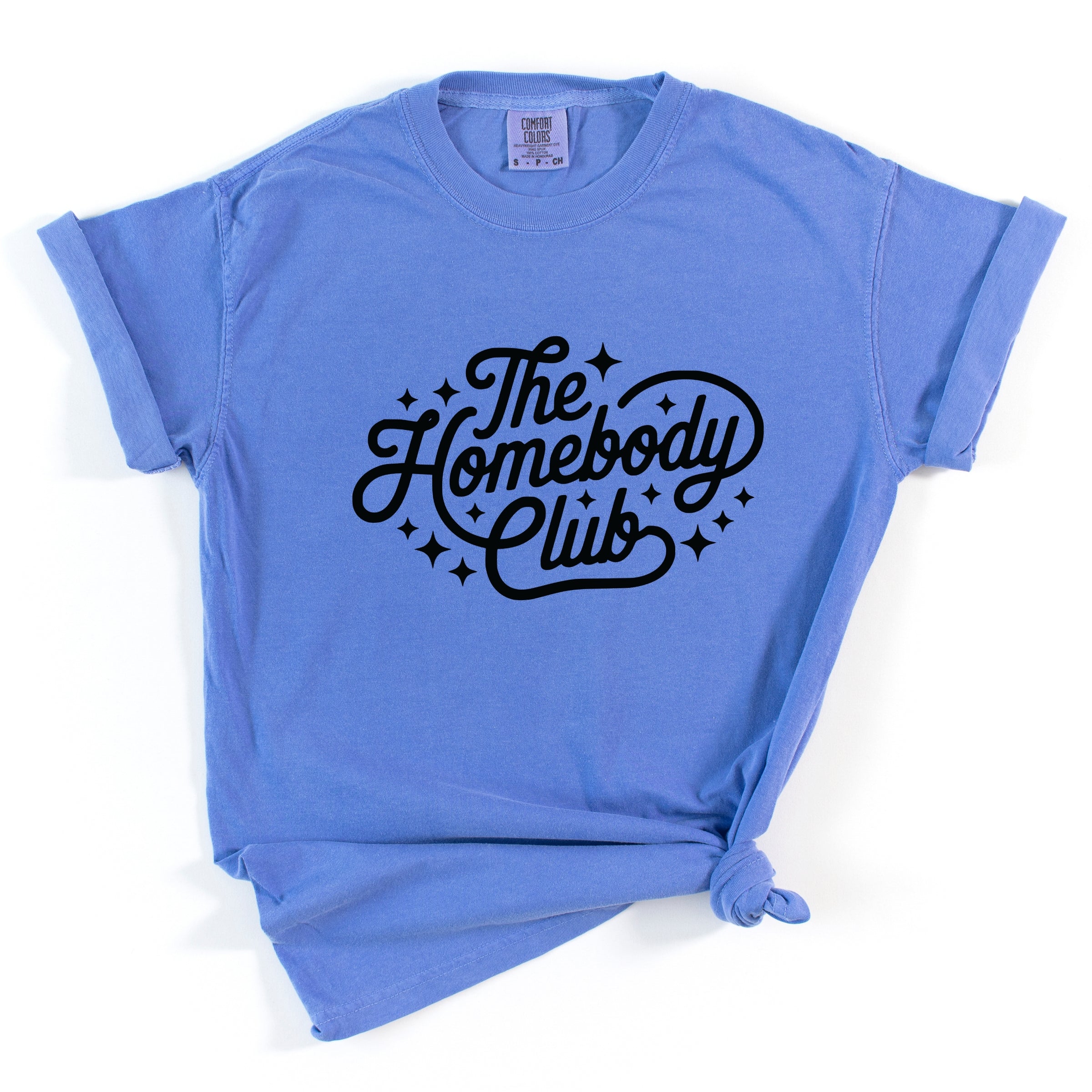 The Homebody Club Cursive Stars - Women's Garment Dyed Graphic T-Shirt