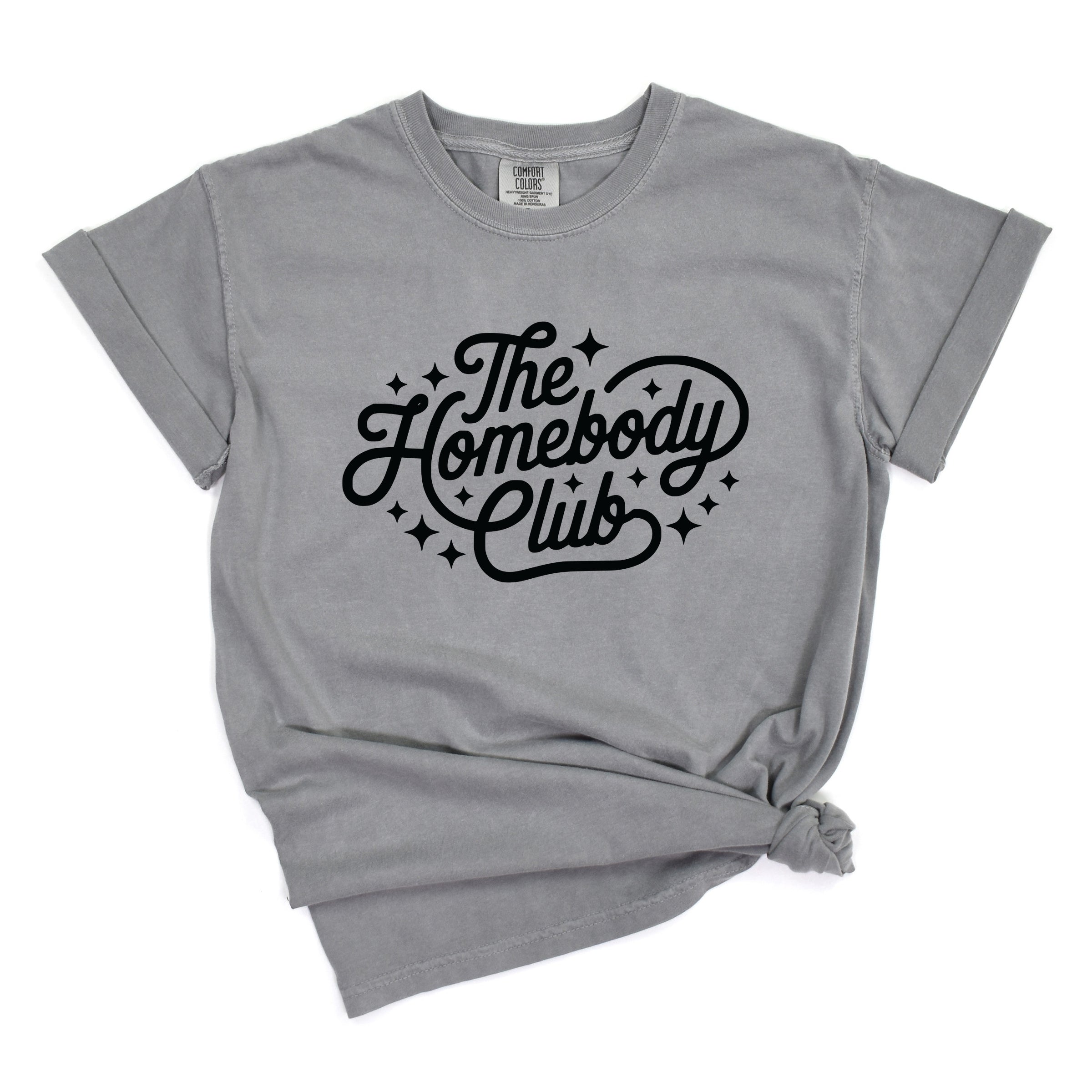 The Homebody Club Cursive Stars - Women's Garment Dyed Graphic T-Shirt