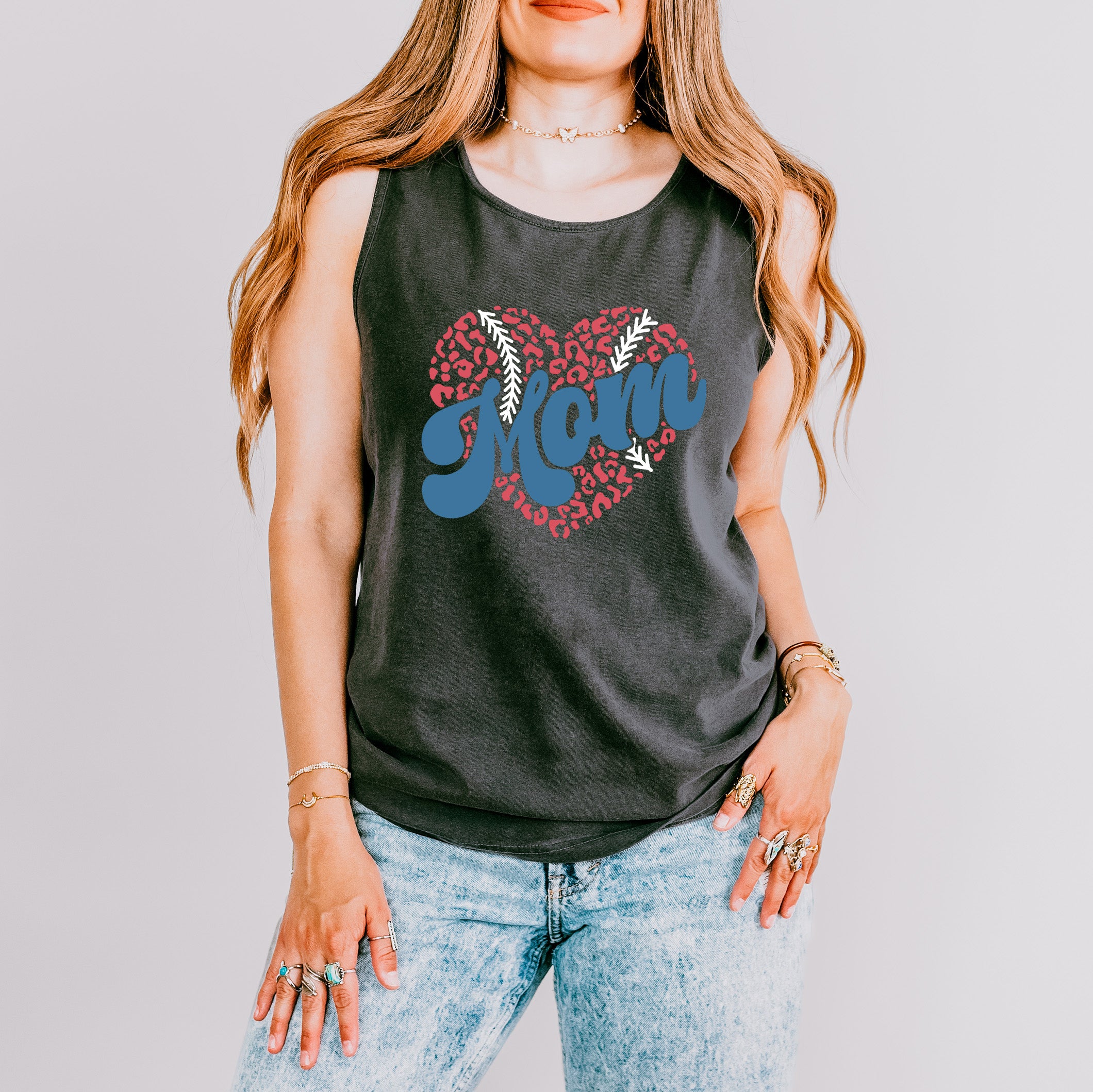 Baseball Mom Heart | Garment Dyed Tank