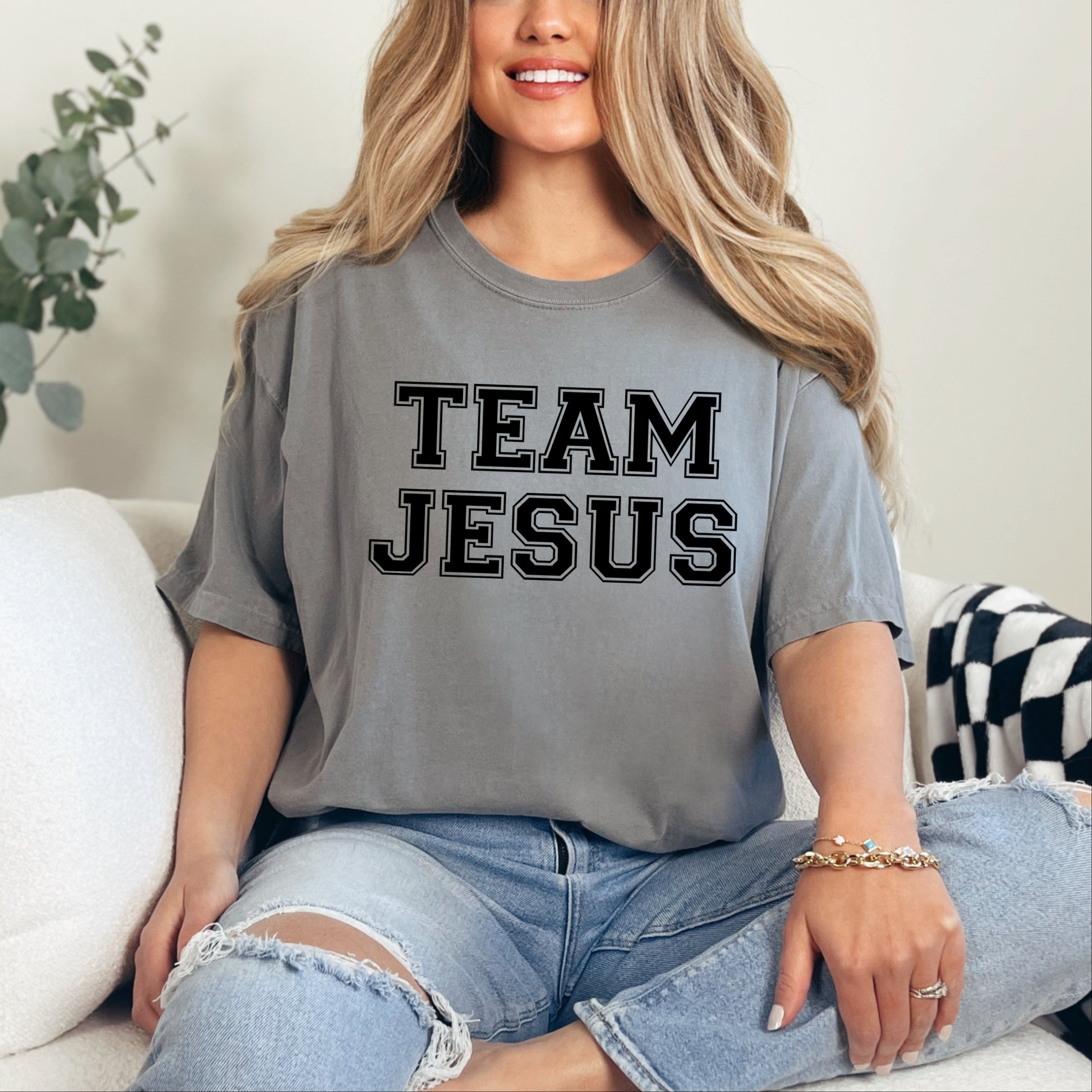 Team Jesus - Women's Garment Dyed Graphic T-Shirt