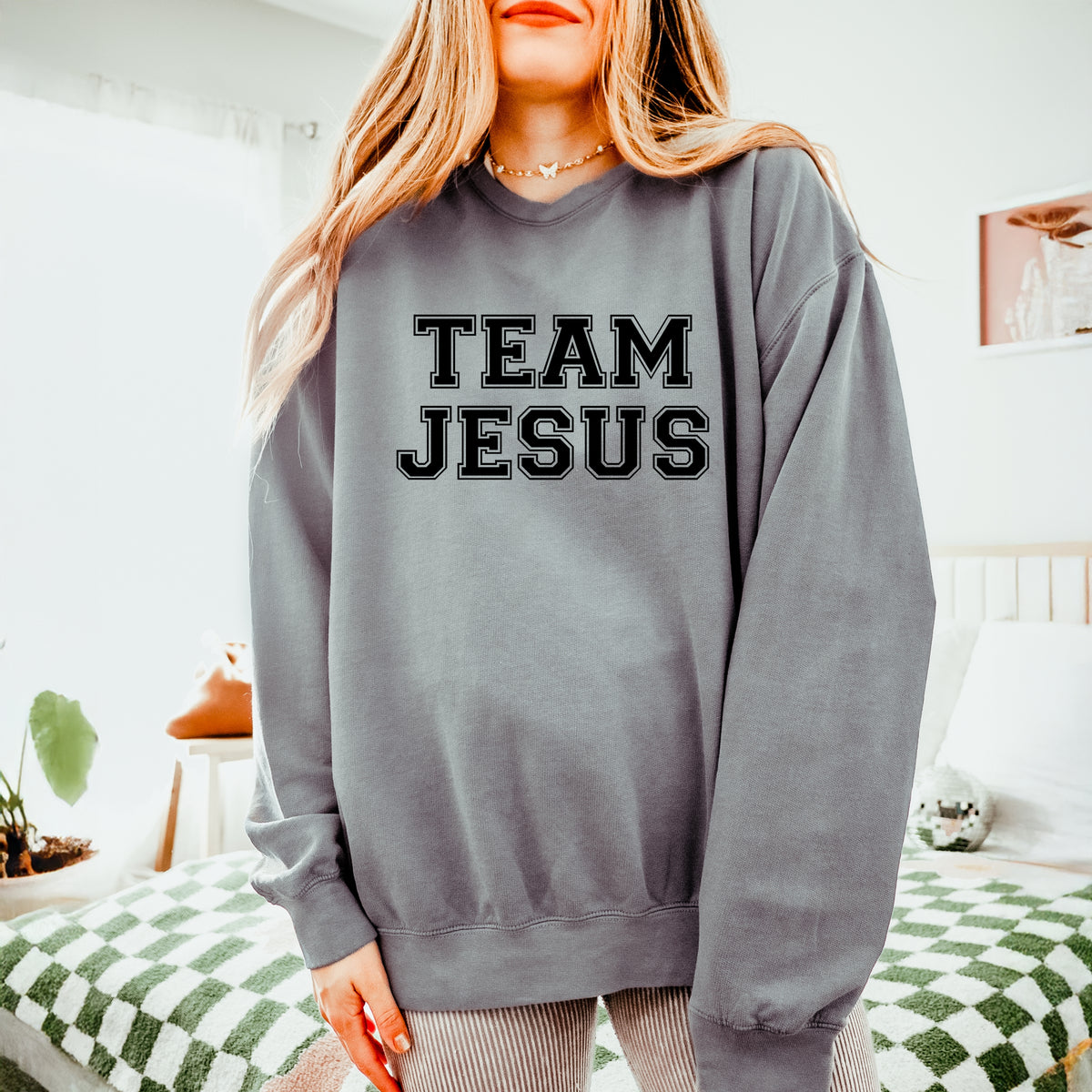 Team Jesus - Women's Lightweight Garment Dyed Sweatshirt
