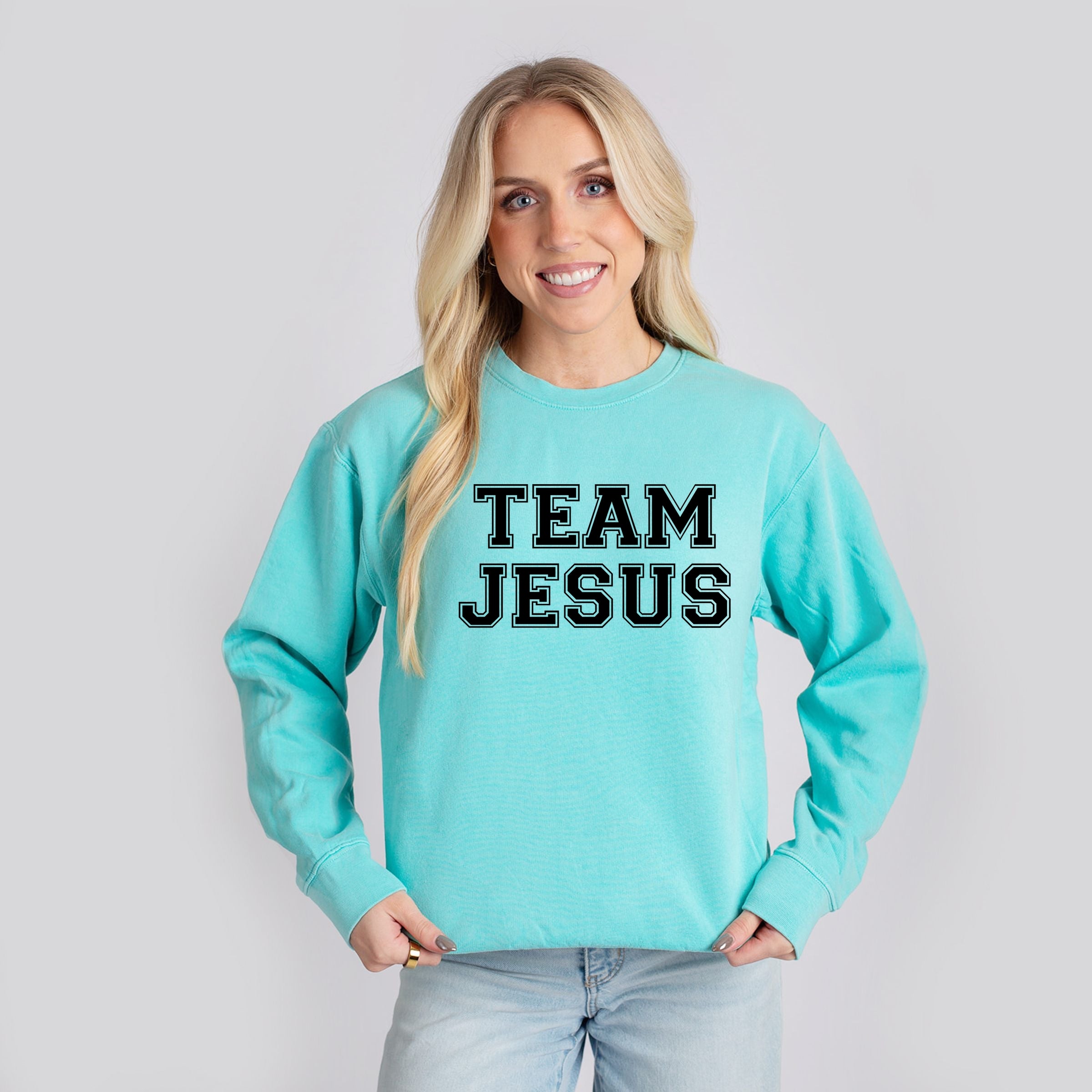 Team Jesus - Women's Lightweight Garment Dyed Sweatshirt