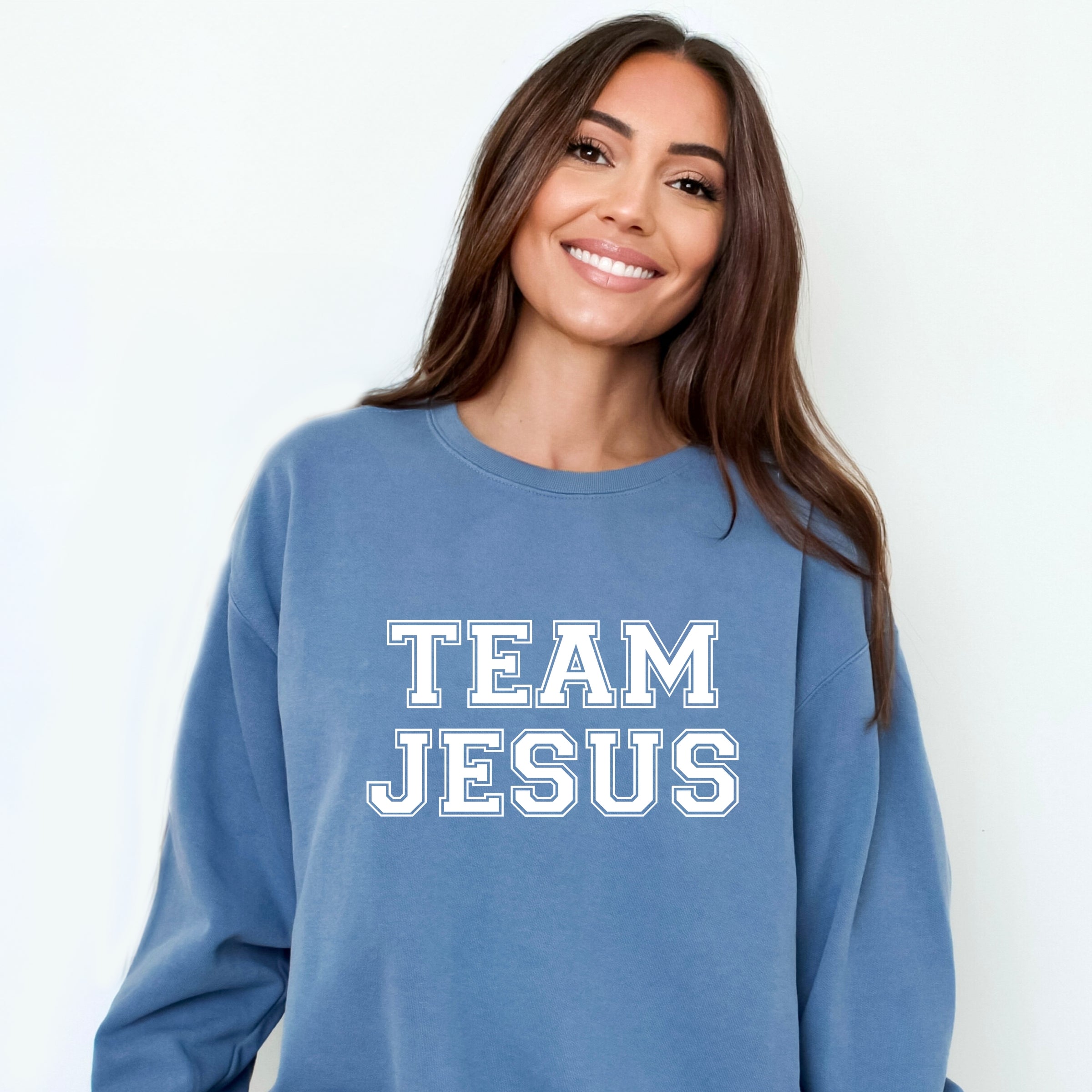 Team Jesus - Women's Garment Dyed Graphic Sweatshirt