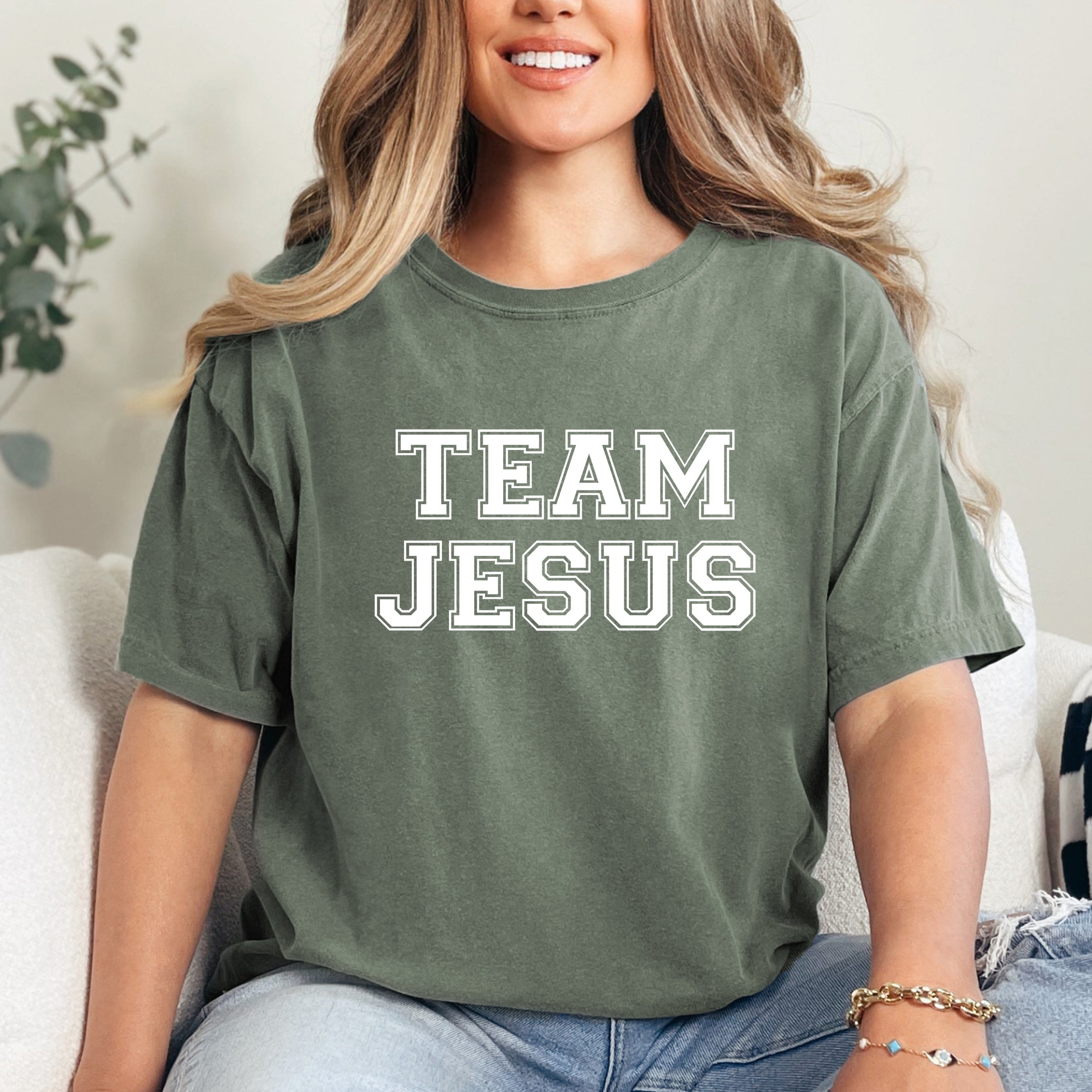 Team Jesus - Women's Garment Dyed Graphic T-Shirt
