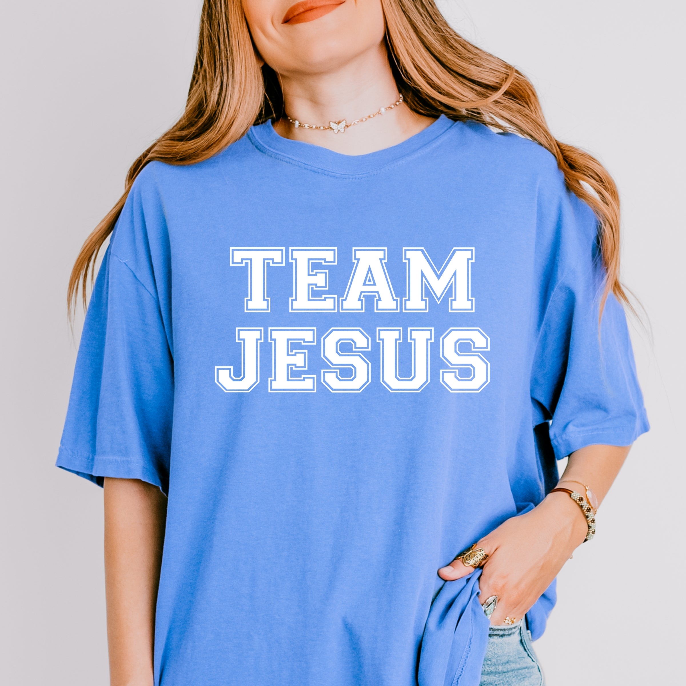 Team Jesus - Women's Garment Dyed Graphic T-Shirt