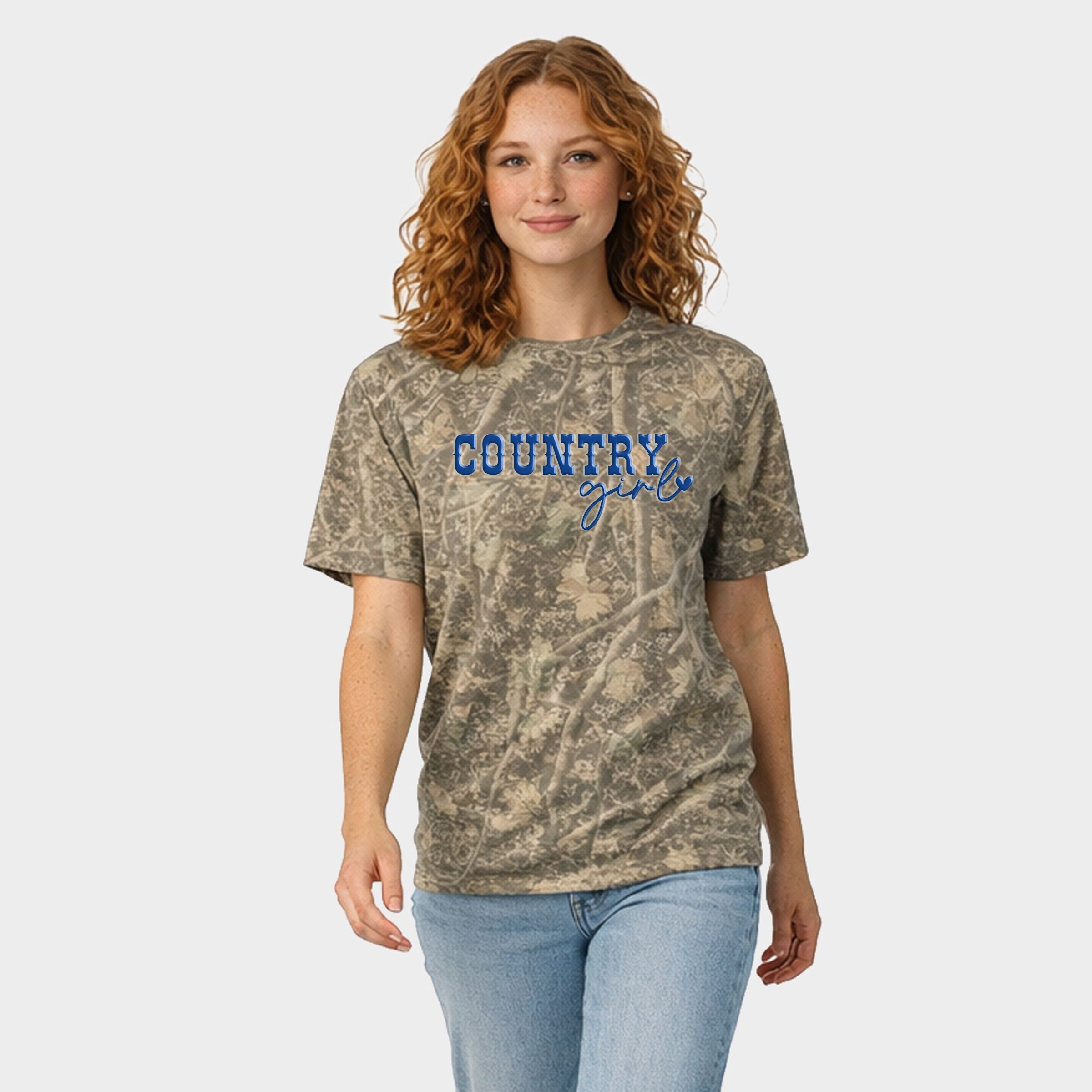 Country Girl Heart Puff Print - Women's Heavyweight Crew