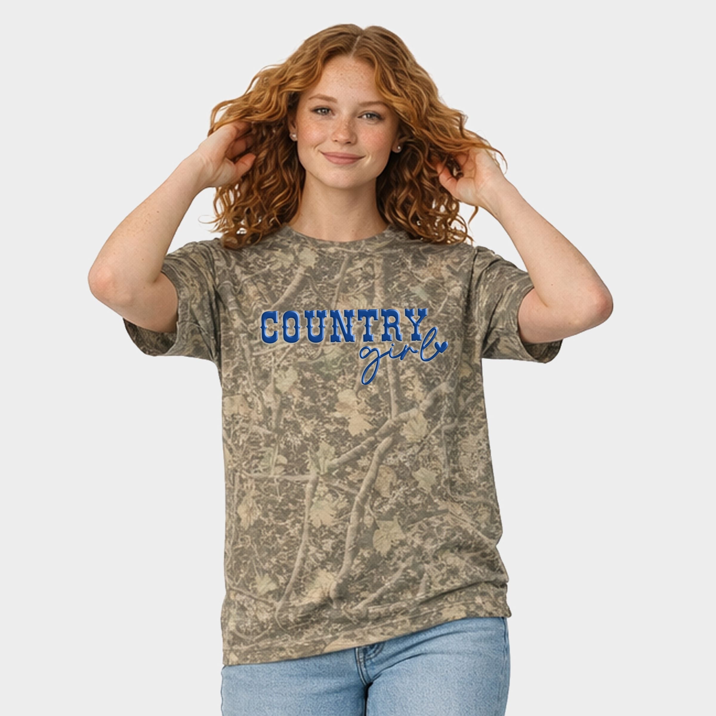 Country Girl Heart Puff Print - Women's Heavyweight Crew