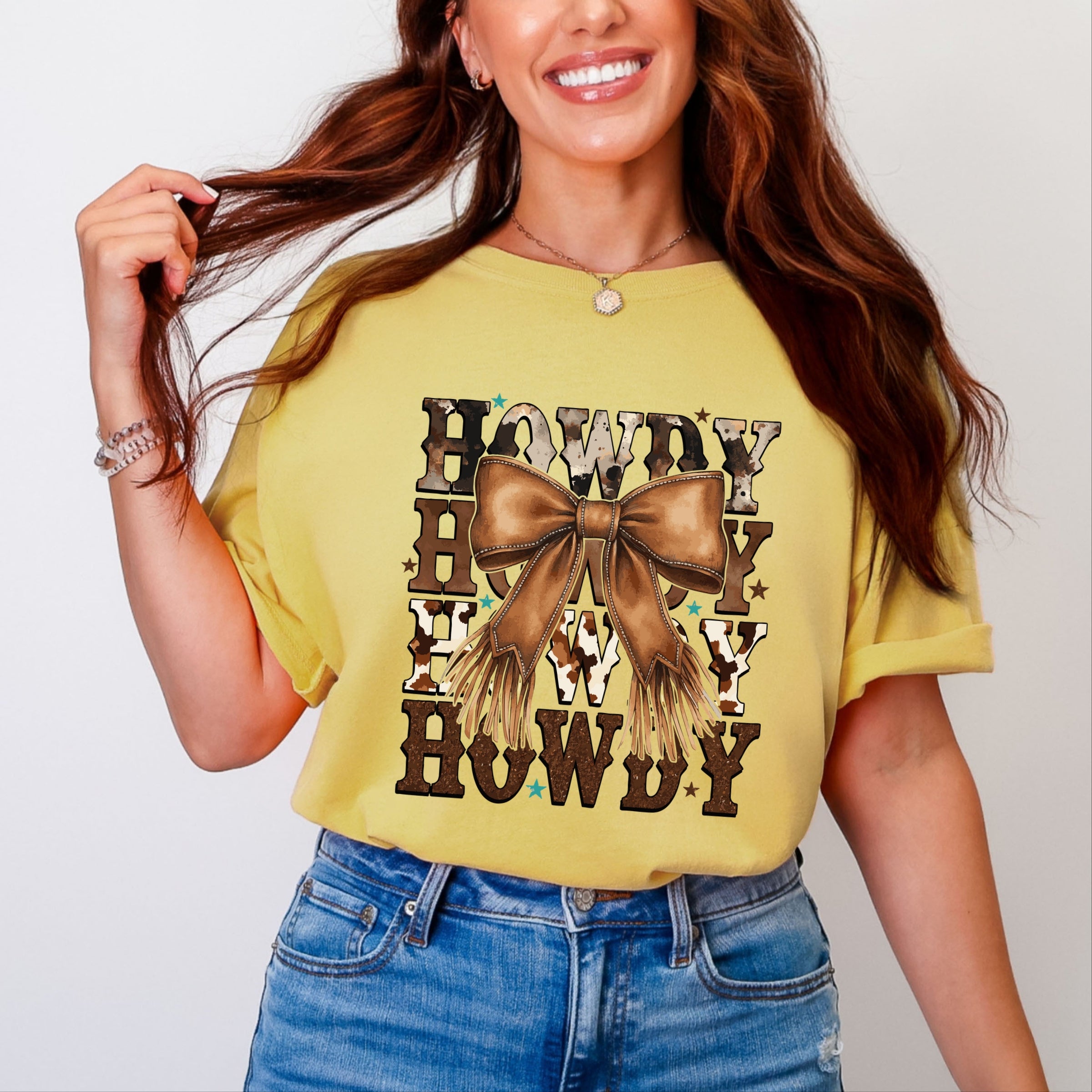 Coquette Howdy Stacked - Women's Garment Dyed Graphic T-Shirt