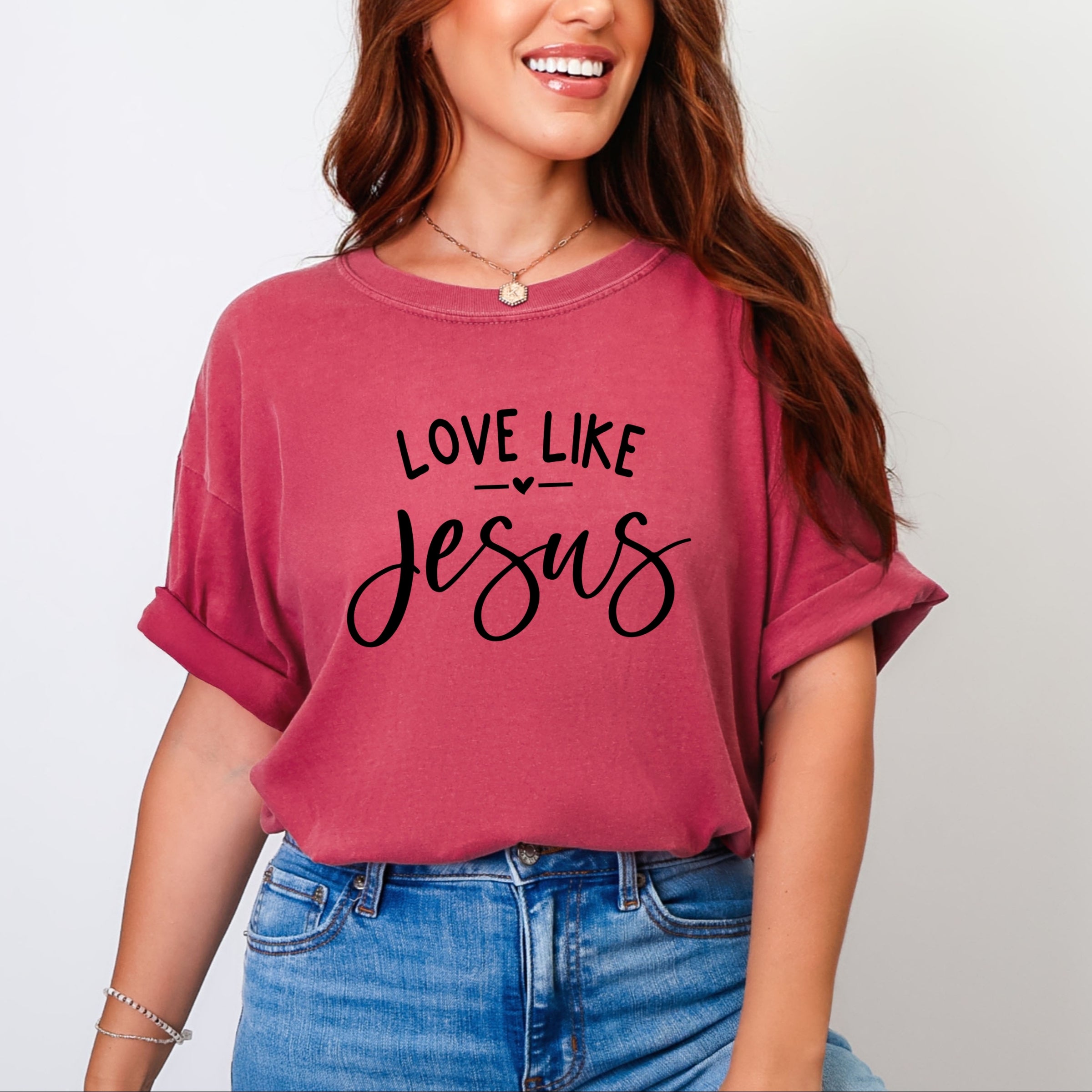 Love Like Jesus - Women's Garment Dyed Graphic T-Shirt
