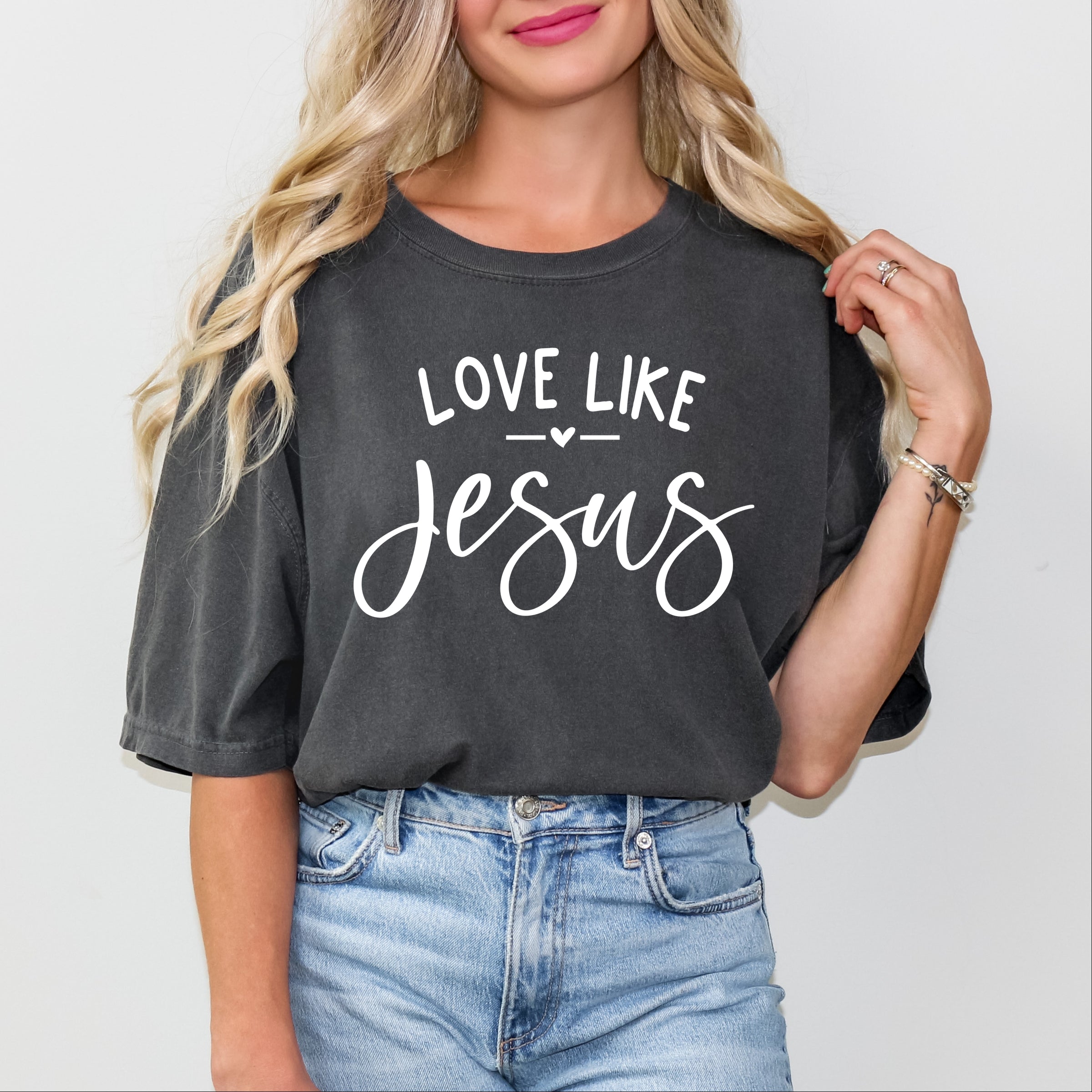 Love Like Jesus - Women's Garment Dyed Graphic T-Shirt