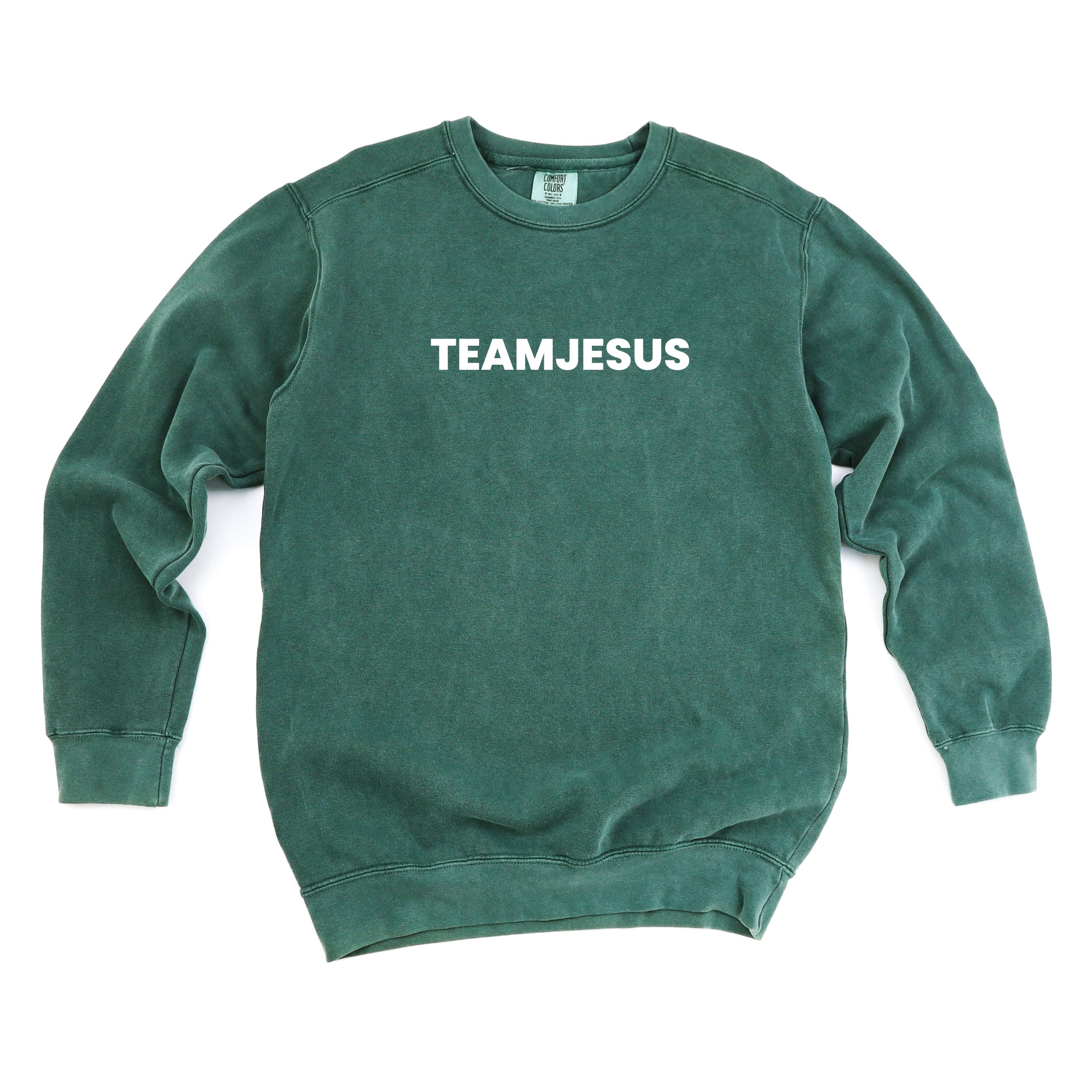 Team Jesus, Jesus Loves You - Women's Garment Dyed Graphic Sweatshirt