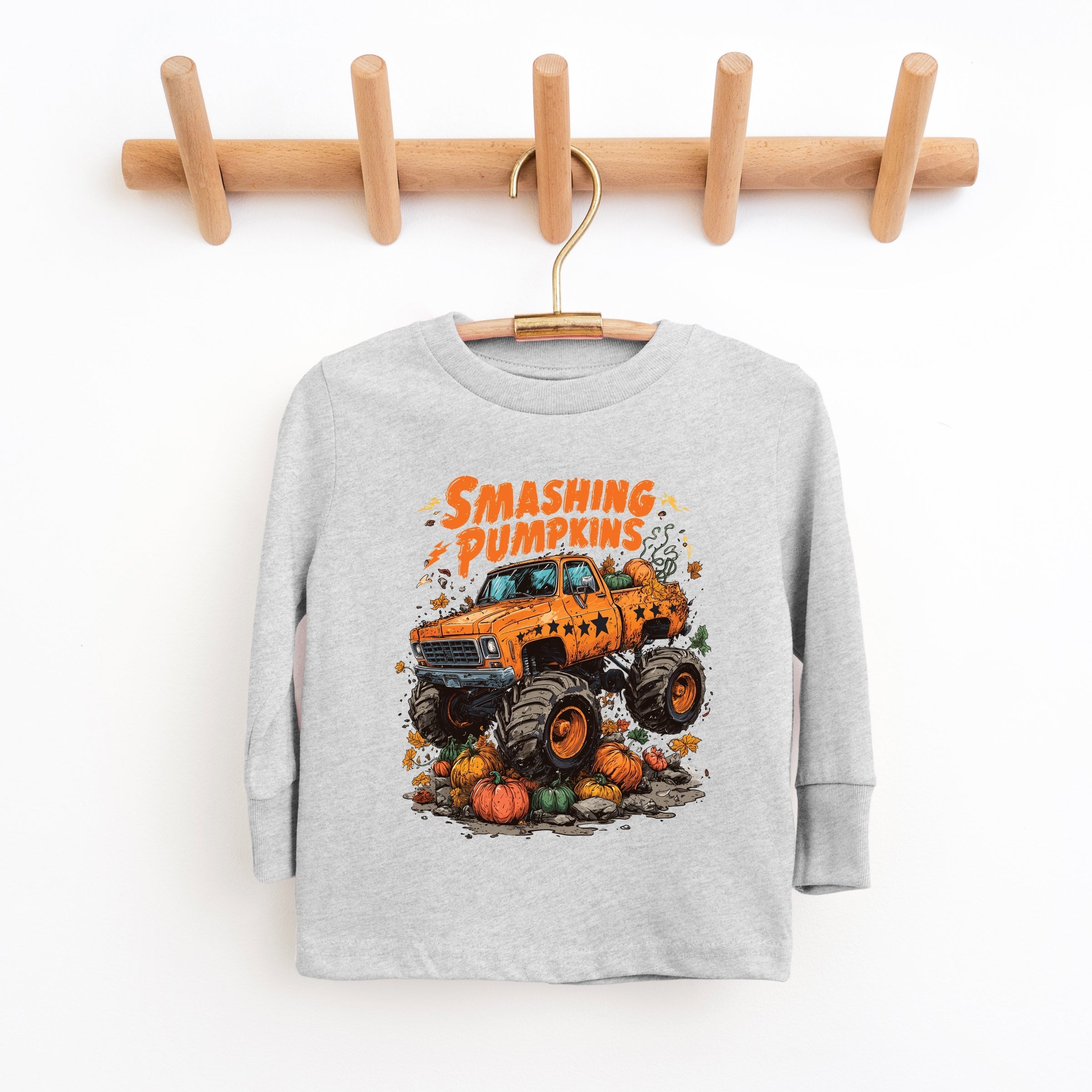Smashing Pumpkins Monster Truck Grunge - Kids Youth Long Sleeve Tee and Kids Toddler Long Sleeve Tee