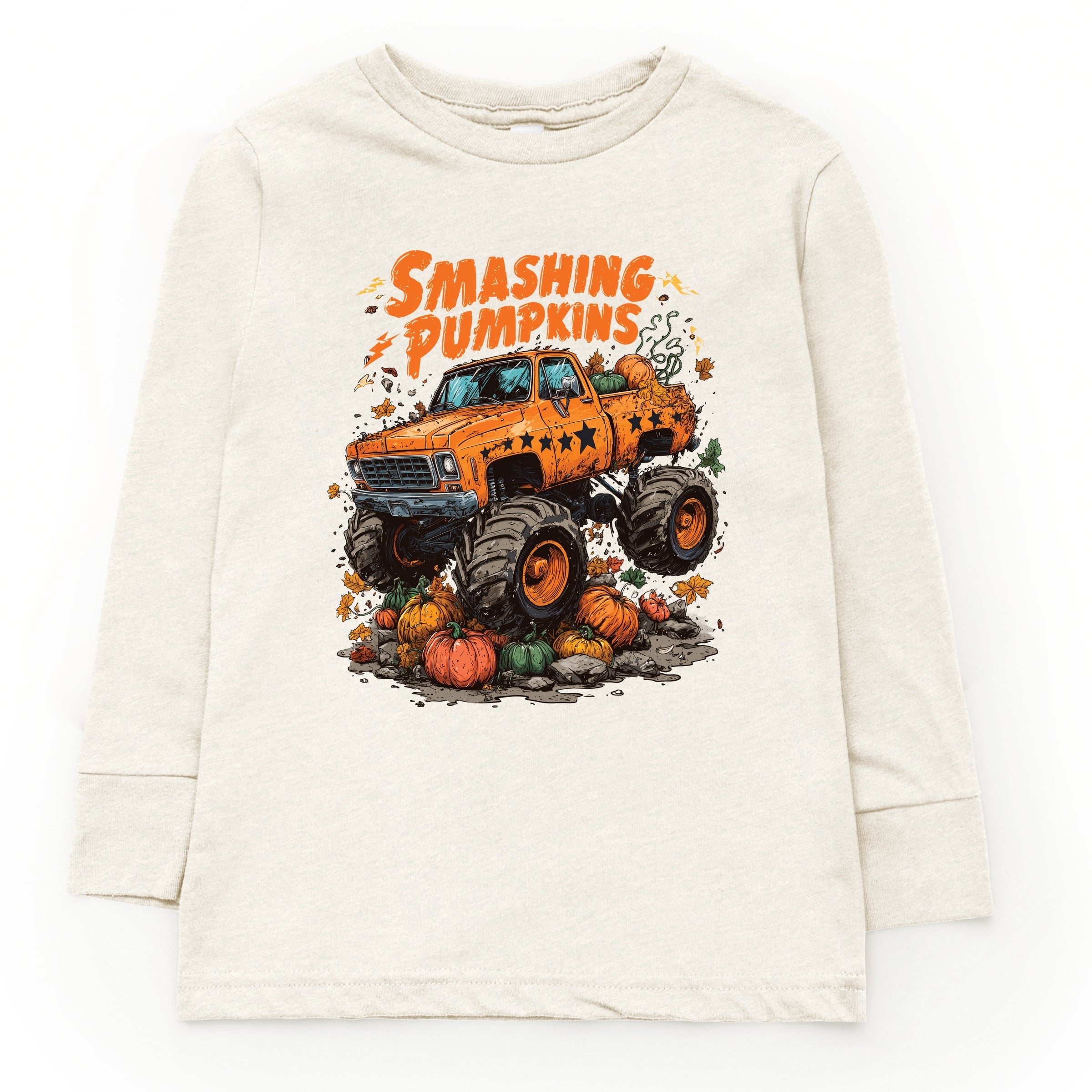 Smashing Pumpkins Monster Truck Grunge - Kids Youth Long Sleeve Tee and Kids Toddler Long Sleeve Tee