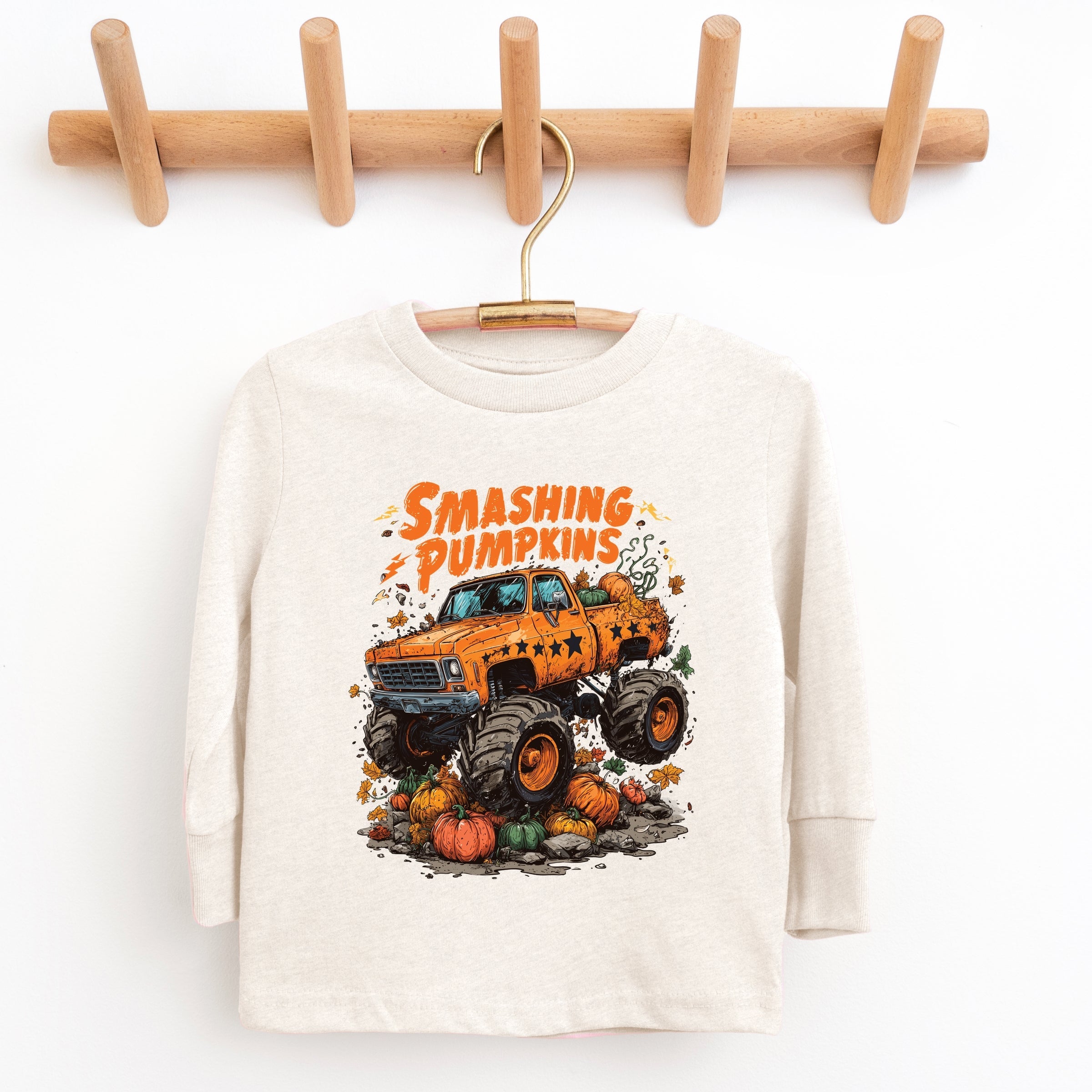 Smashing Pumpkins Monster Truck Grunge - Kids Youth Long Sleeve Tee and Kids Toddler Long Sleeve Tee