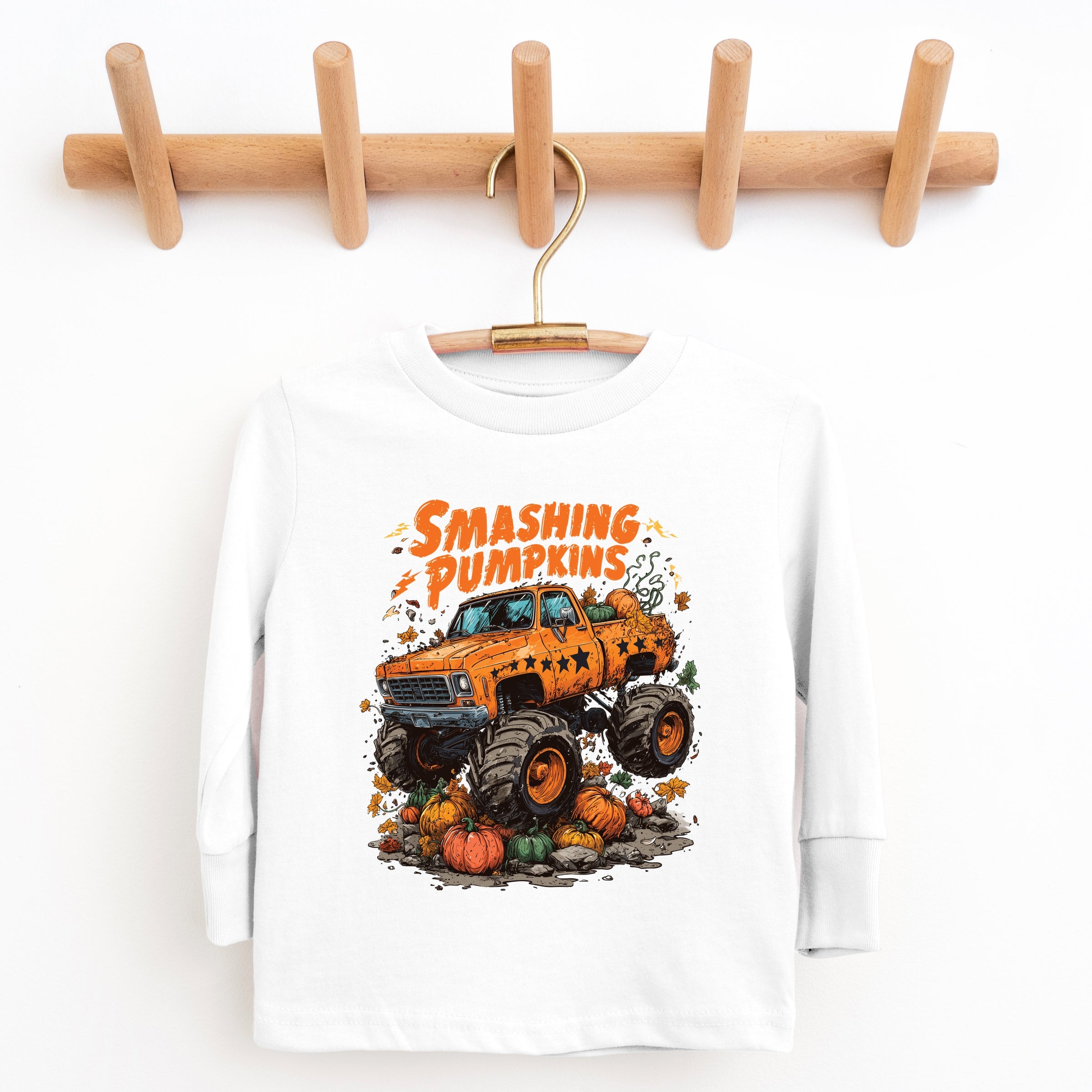 Smashing Pumpkins Monster Truck Grunge - Kids Youth Long Sleeve Tee and Kids Toddler Long Sleeve Tee