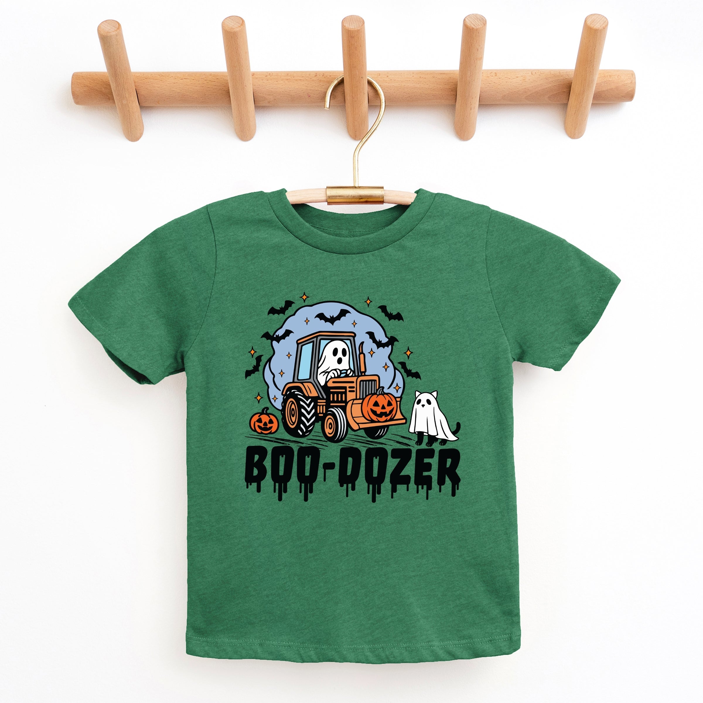 Boo-Dozer Ghost - Youth Short Sleeve Graphic T-Shirt and Toddler Short Sleeve Graphic T-Shirt