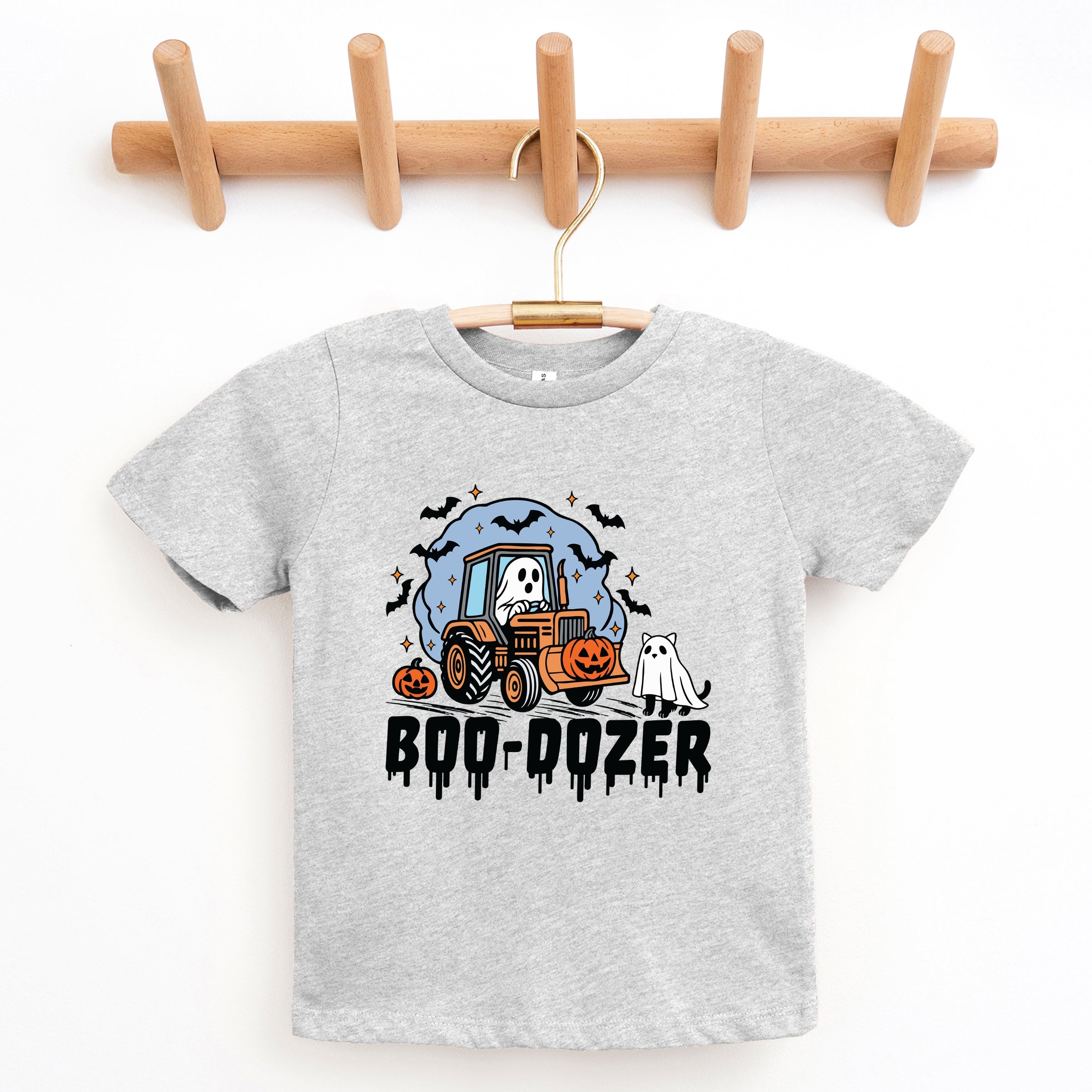 Boo-Dozer Ghost - Youth Short Sleeve Graphic T-Shirt and Toddler Short Sleeve Graphic T-Shirt