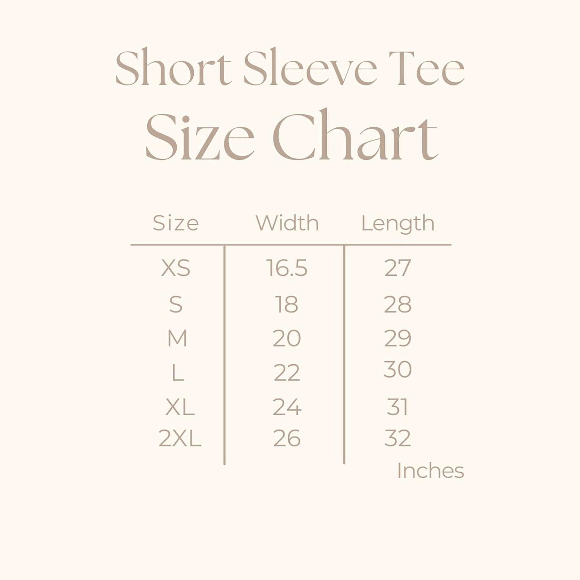 Women's Short Sleeve Graphic T-Shirt - size guide