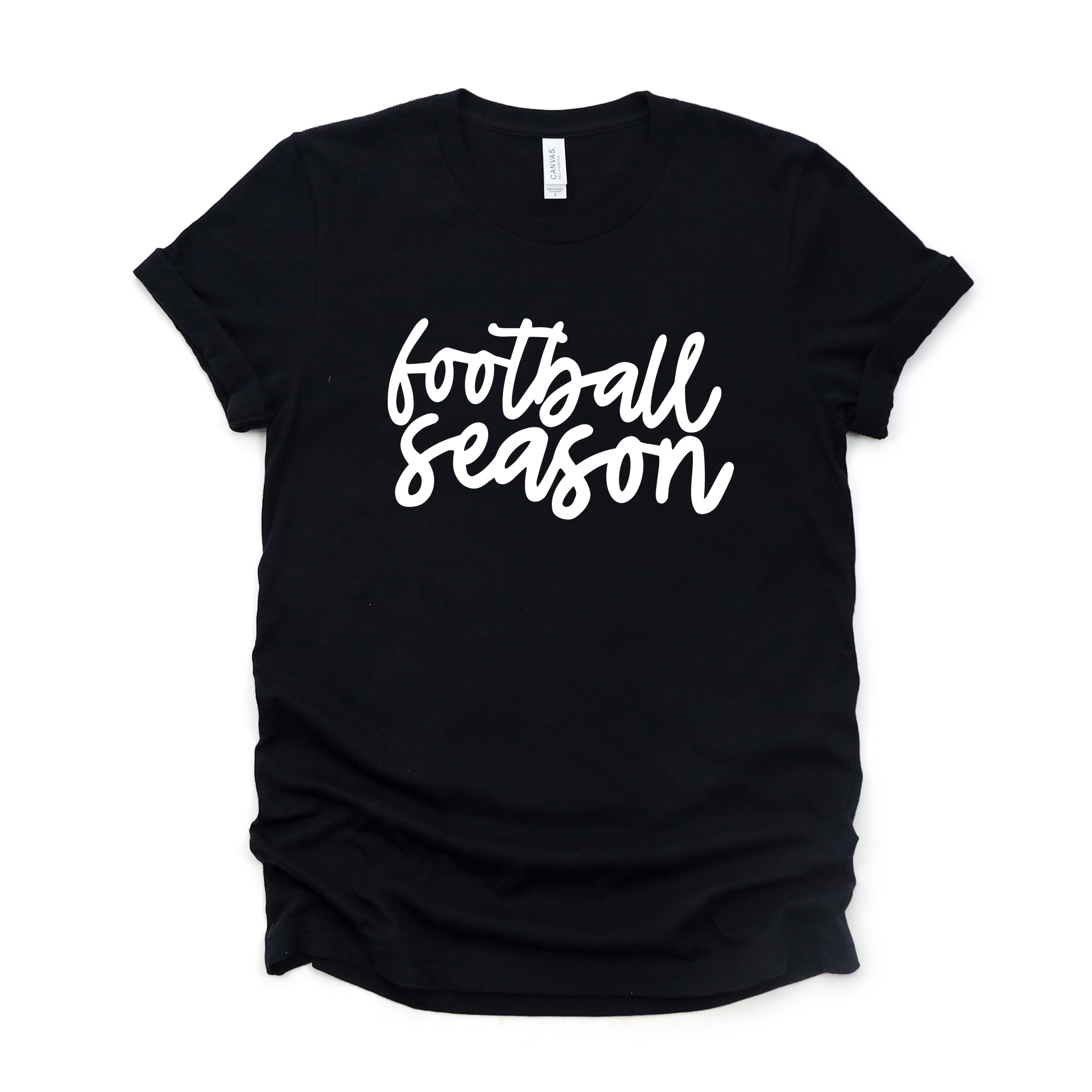 Football Season Cursive - Womens Short Sleeve Tee