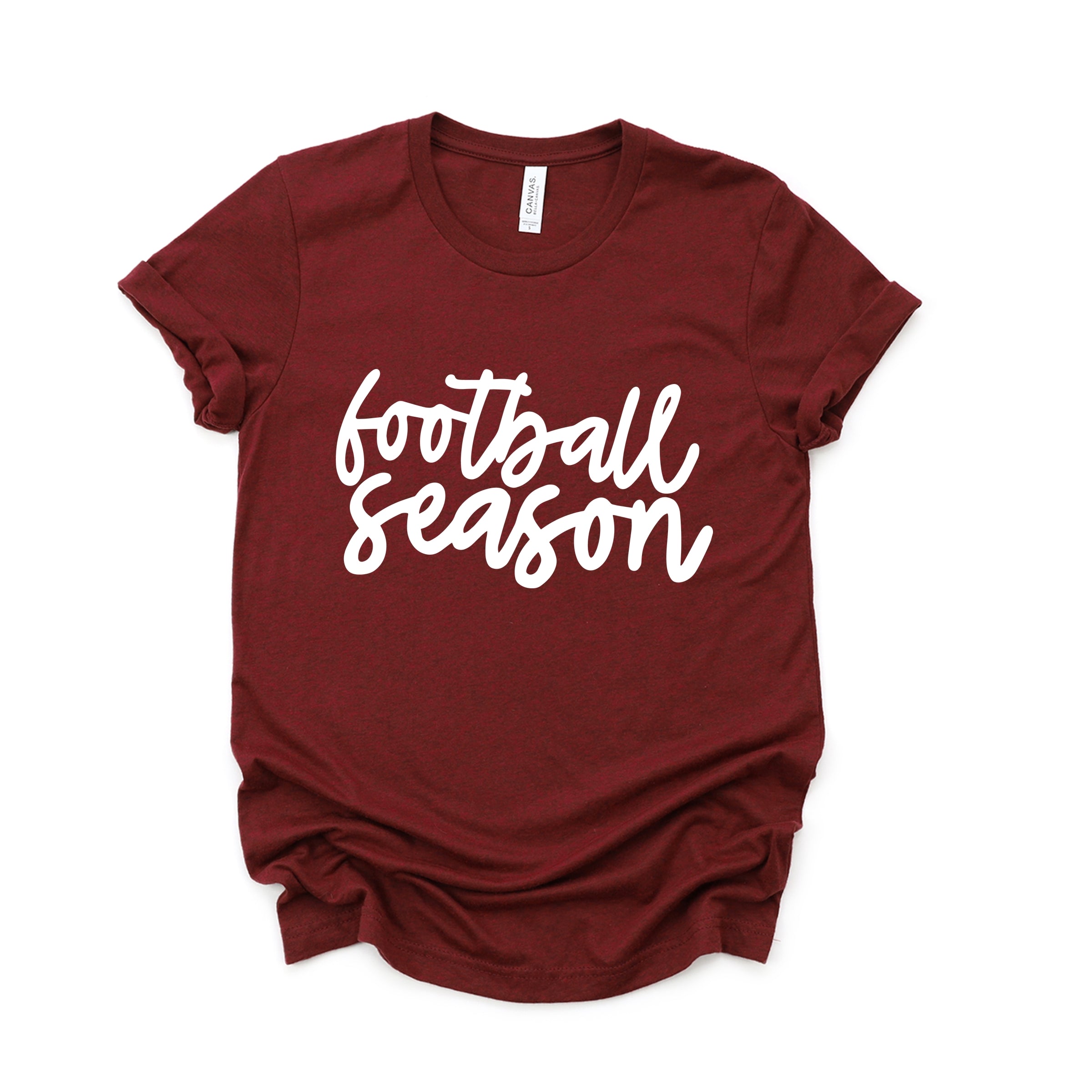 Football Season Cursive - Womens Short Sleeve Tee