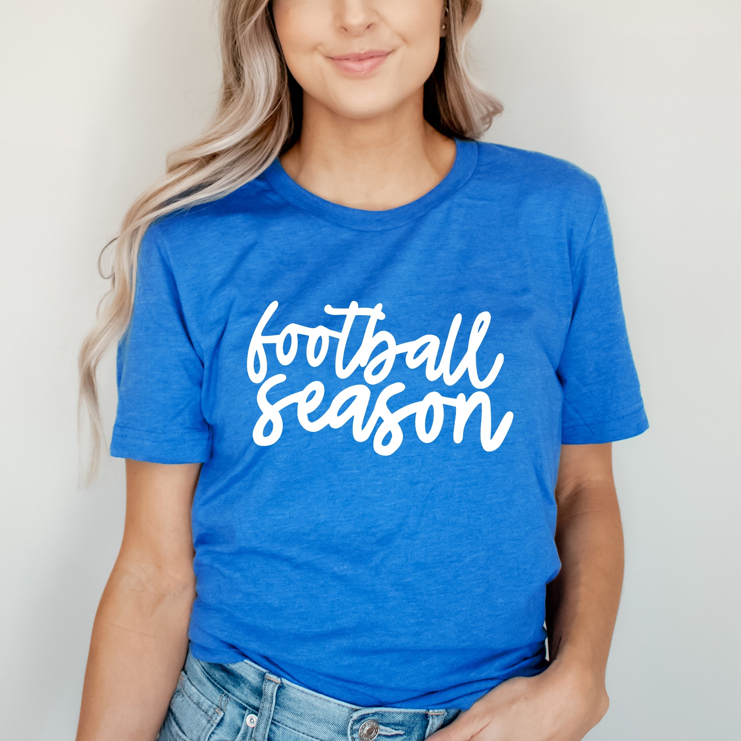 Football Season Cursive - Women's Short Sleeve Tee