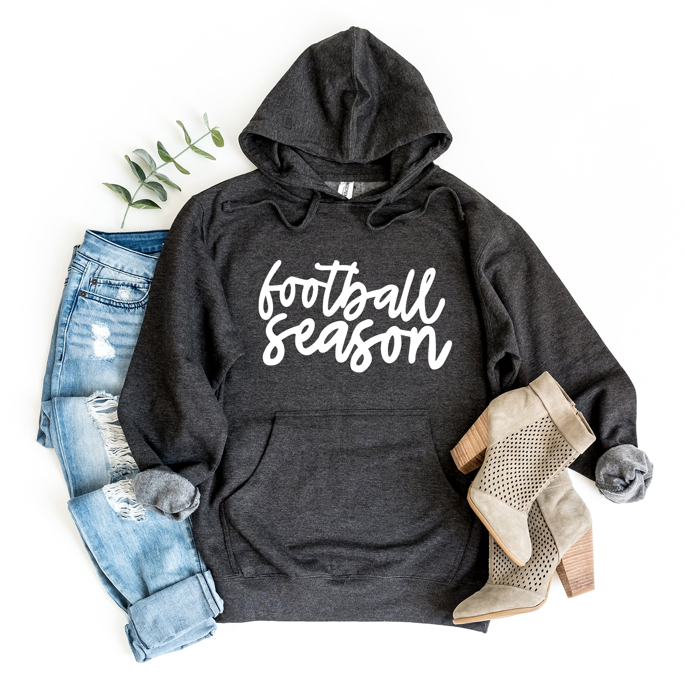 Football Season Cursive - Womens Hoodie