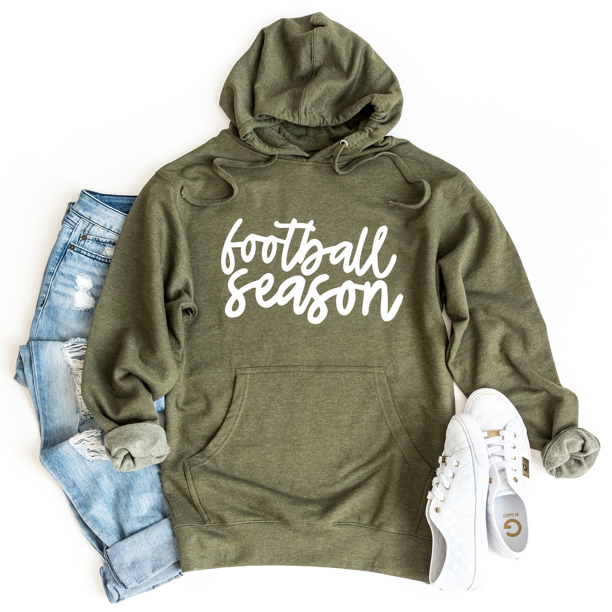 Football Season Cursive - Womens Hoodie