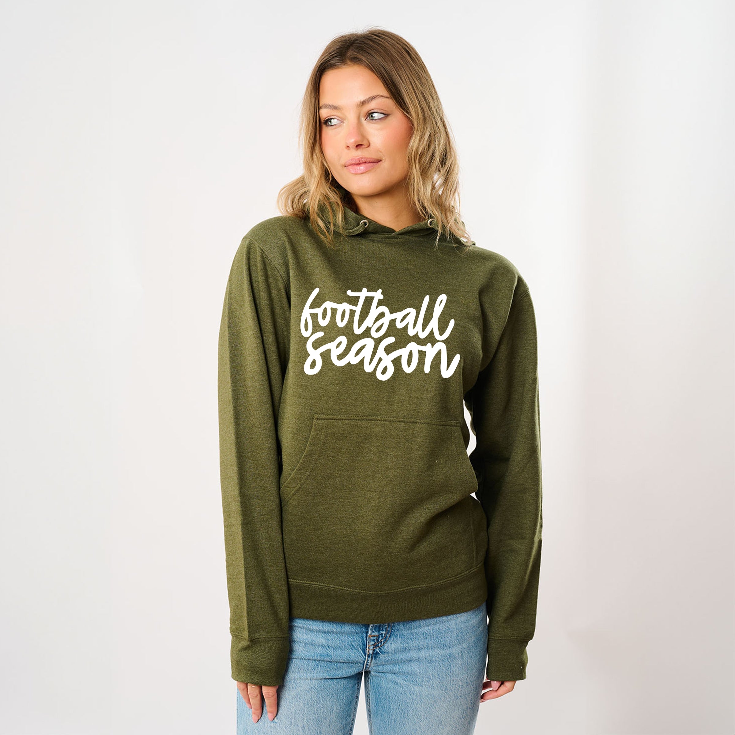 Football Season Cursive - Womens Hoodie