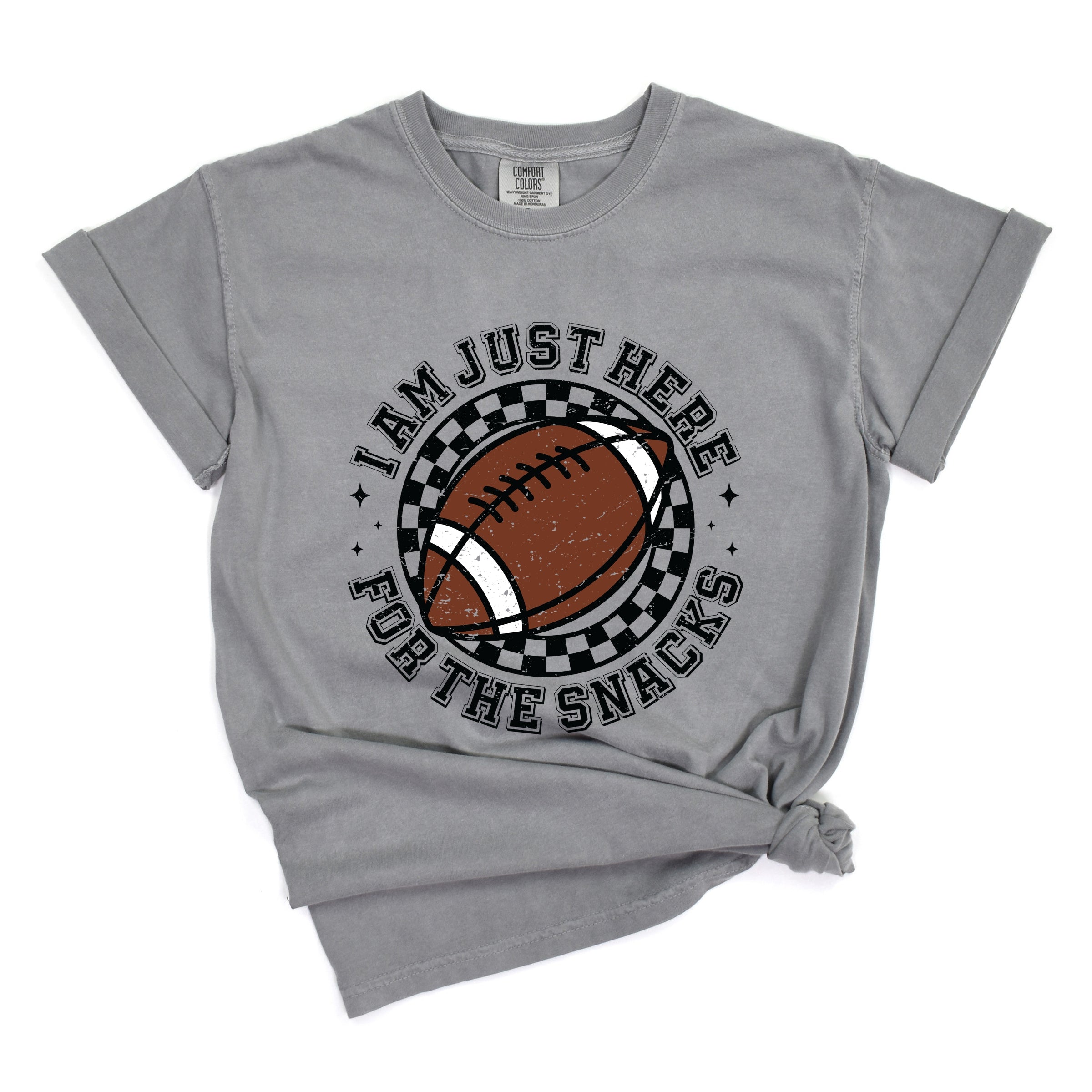 I Am Just Here For The Snacks - Women's Garment Dyed Graphic T-Shirt