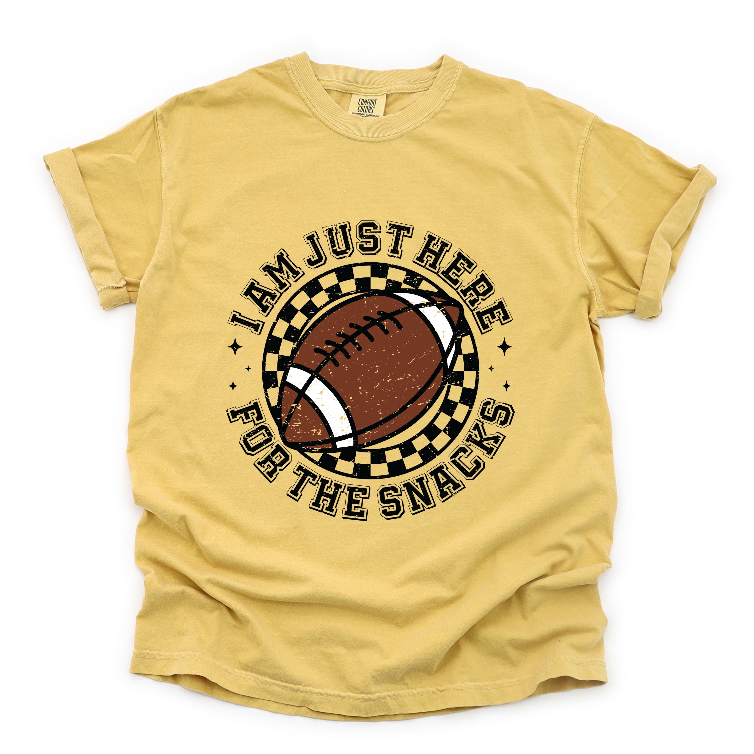 I Am Just Here For The Snacks - Women's Garment Dyed Graphic T-Shirt