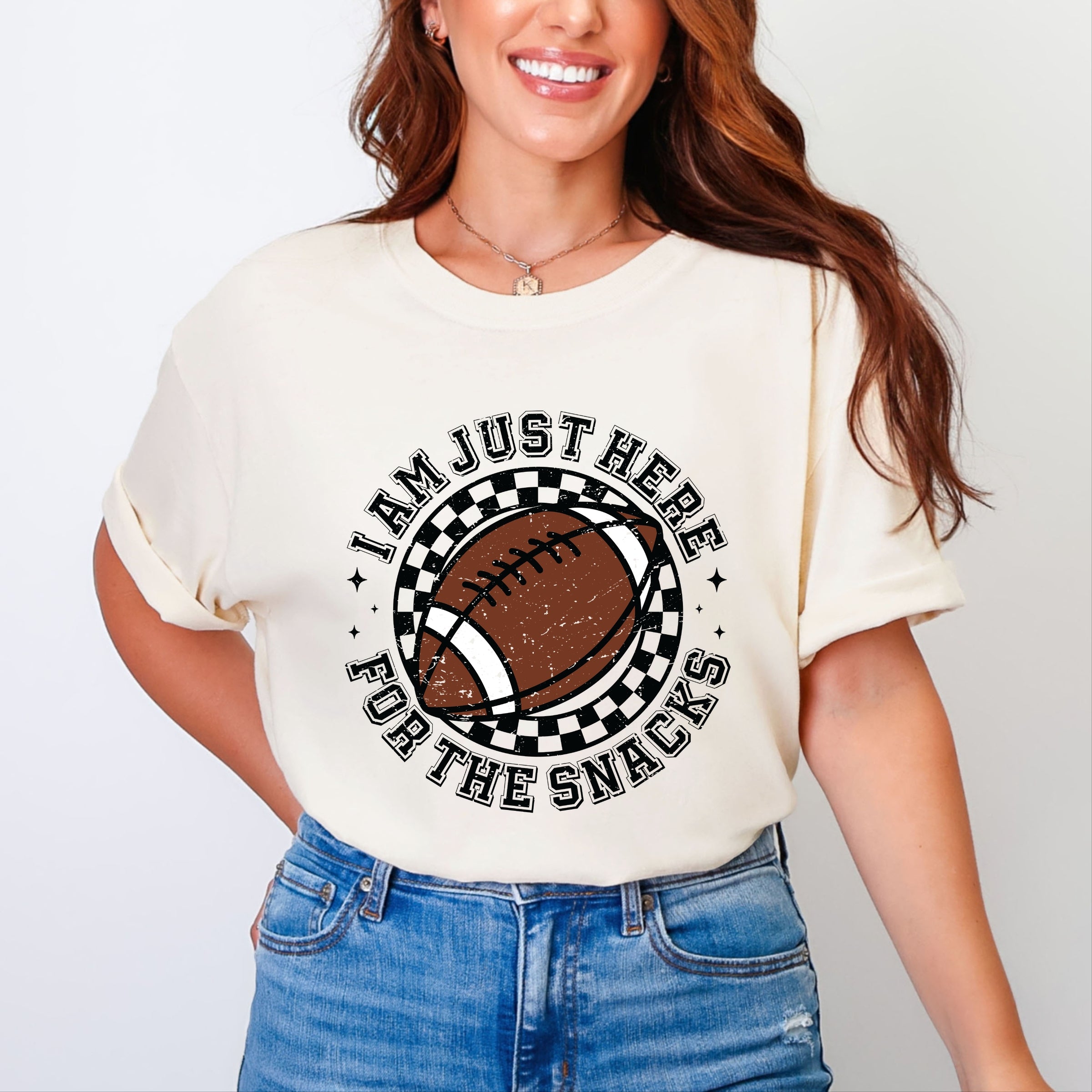 I Am Just Here For The Snacks - Women's Garment Dyed Graphic T-Shirt