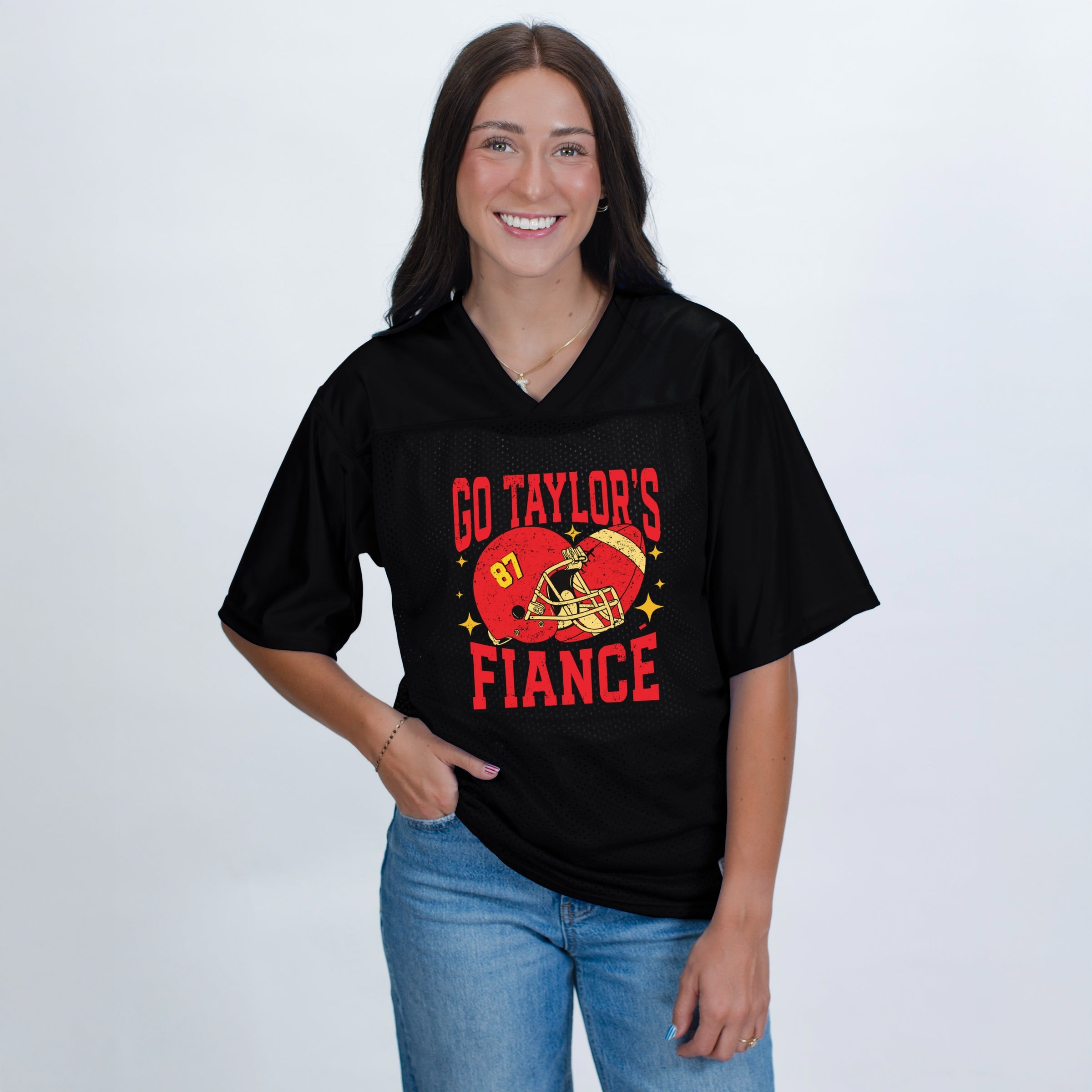 Go Taylor's Fiance Sparkle - Football Jersey
