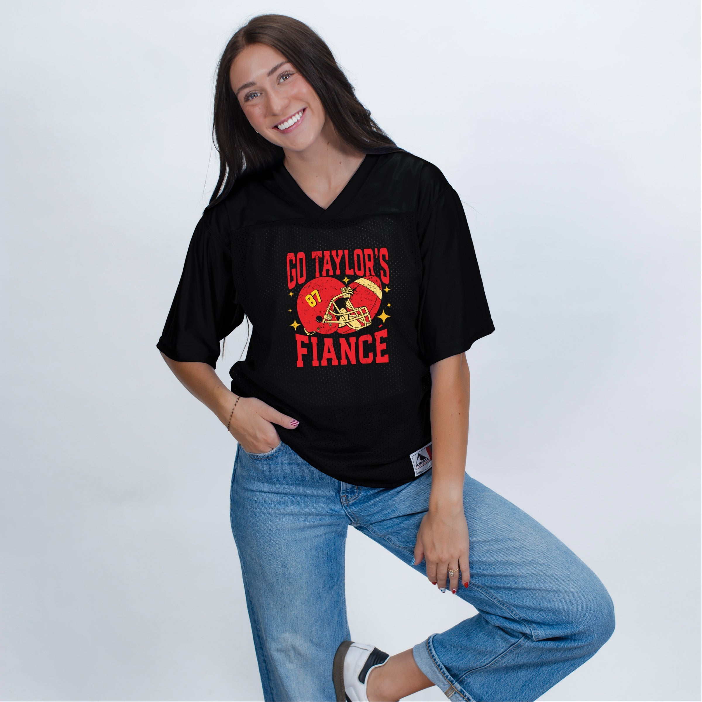 Go Taylor's Fiance Sparkle - Football Jersey