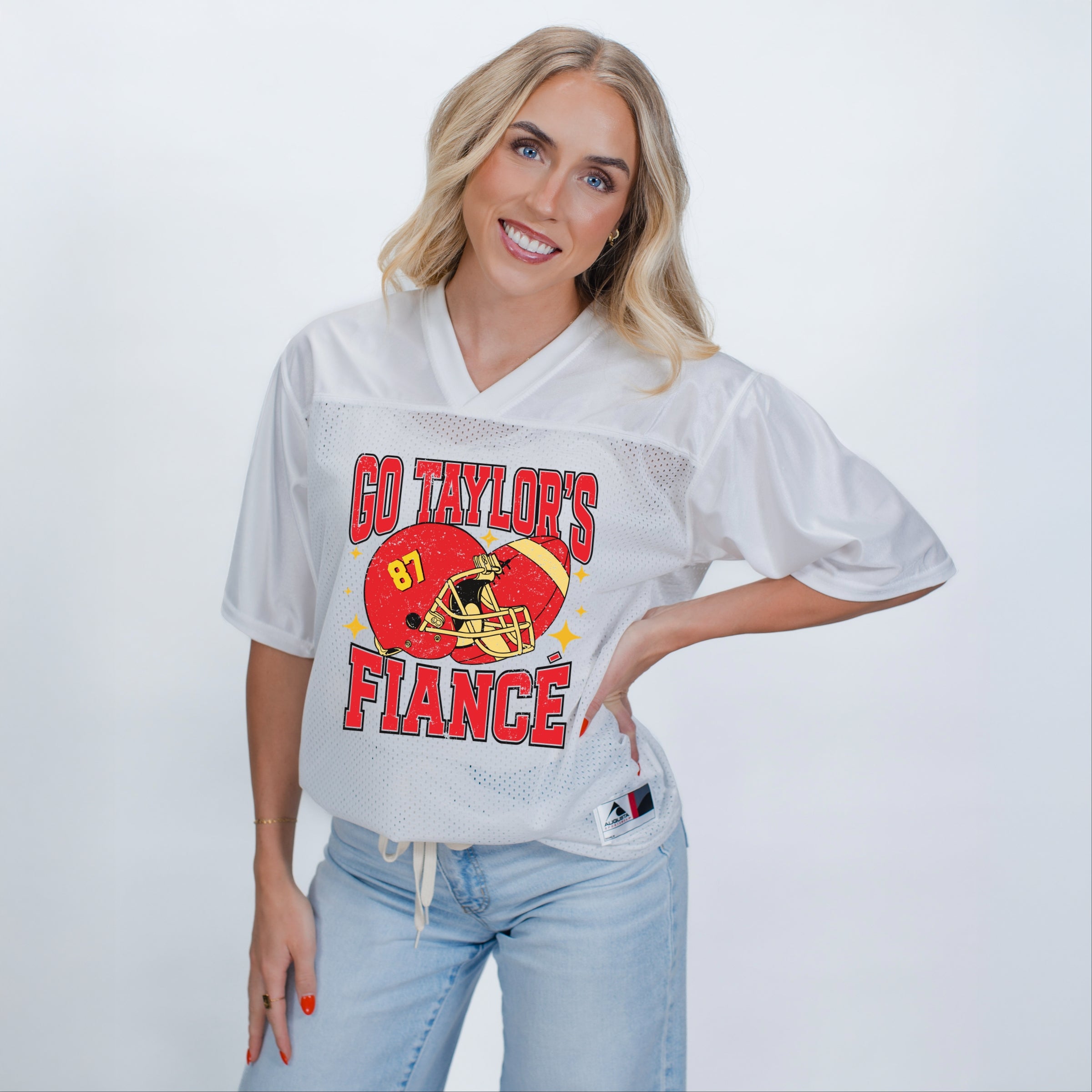 Go Taylor's Fiance Sparkle - Football Jersey