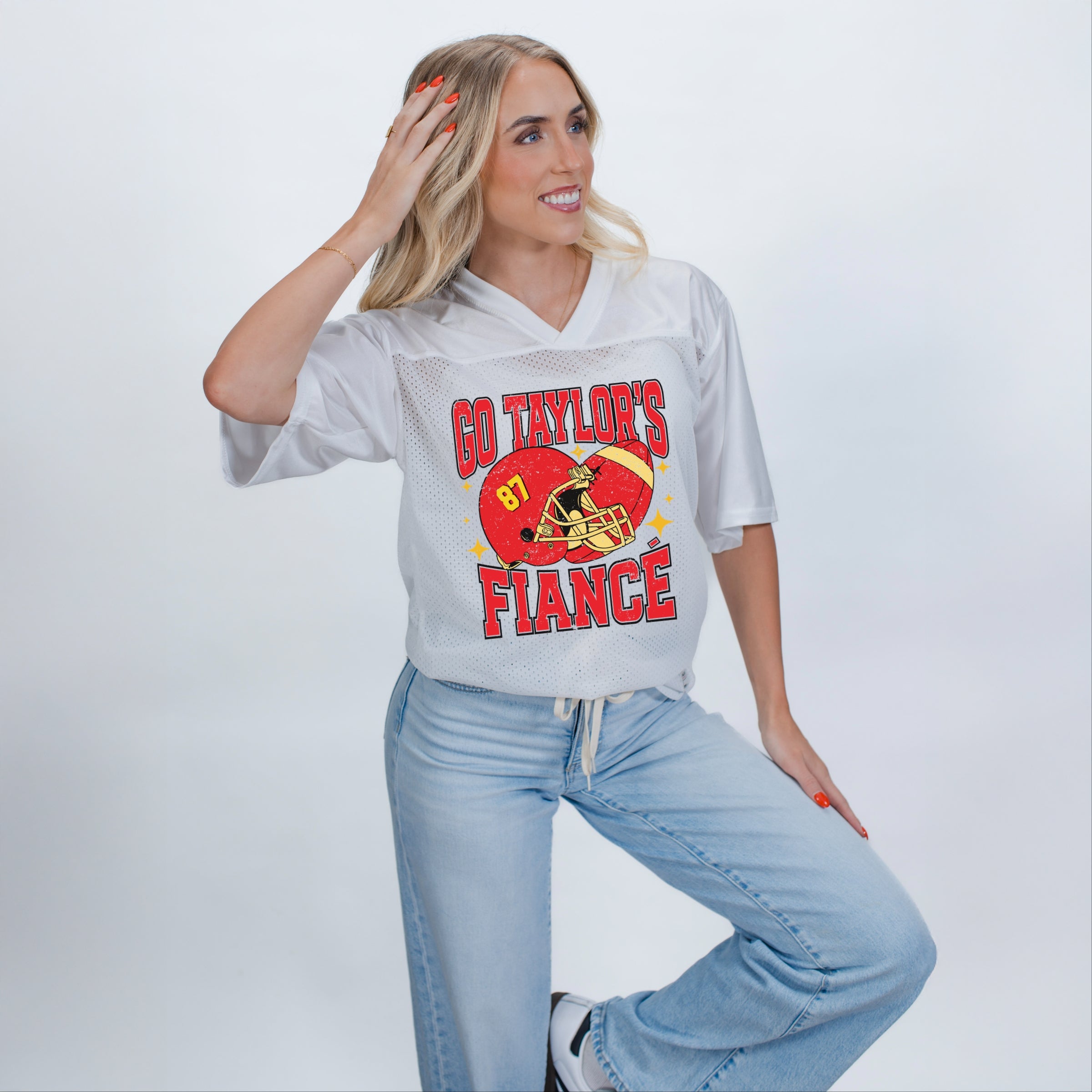 Go Taylor's Fiance Sparkle - Football Jersey