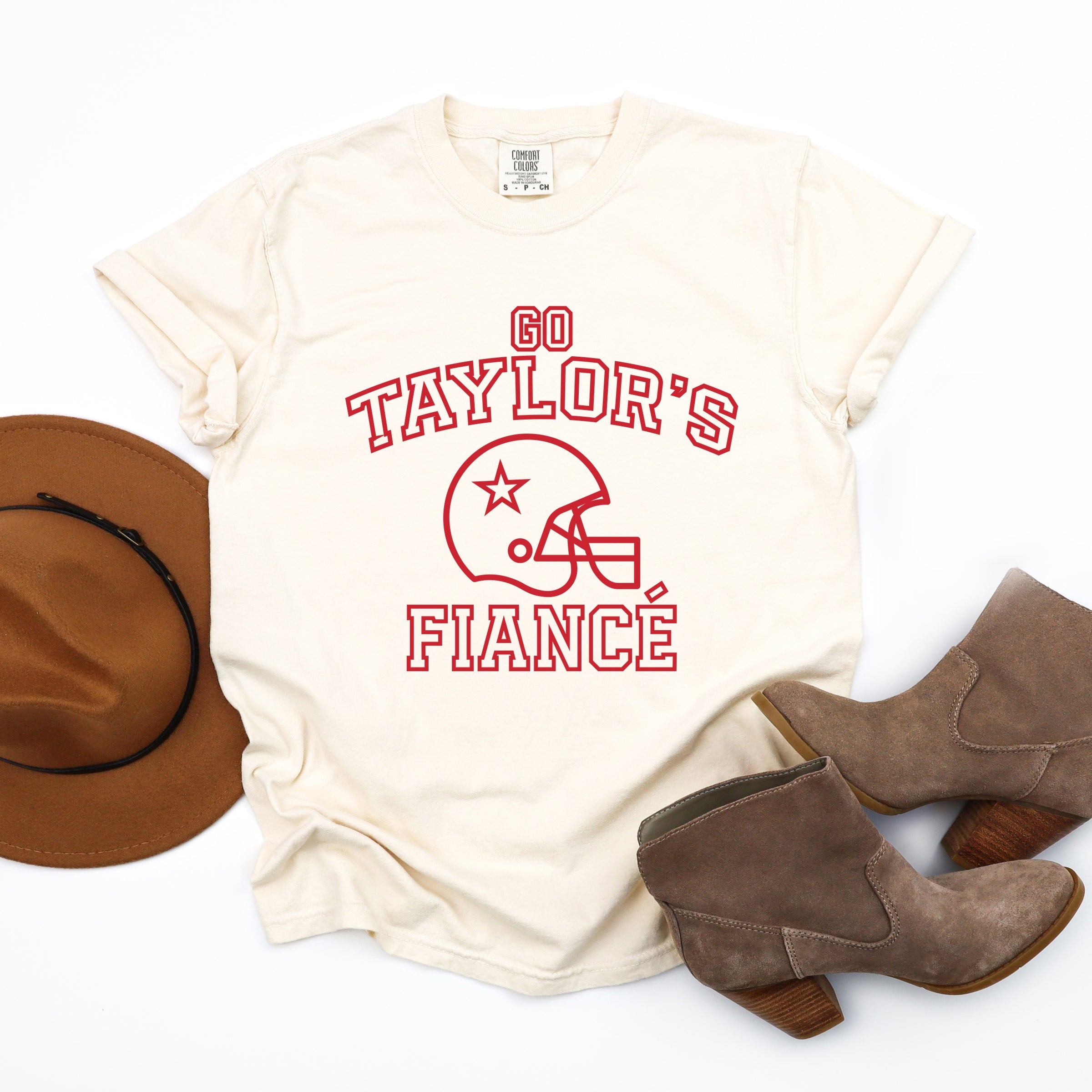 Go Taylor's Fiance Varsity - Womens Garment Dyed Tee