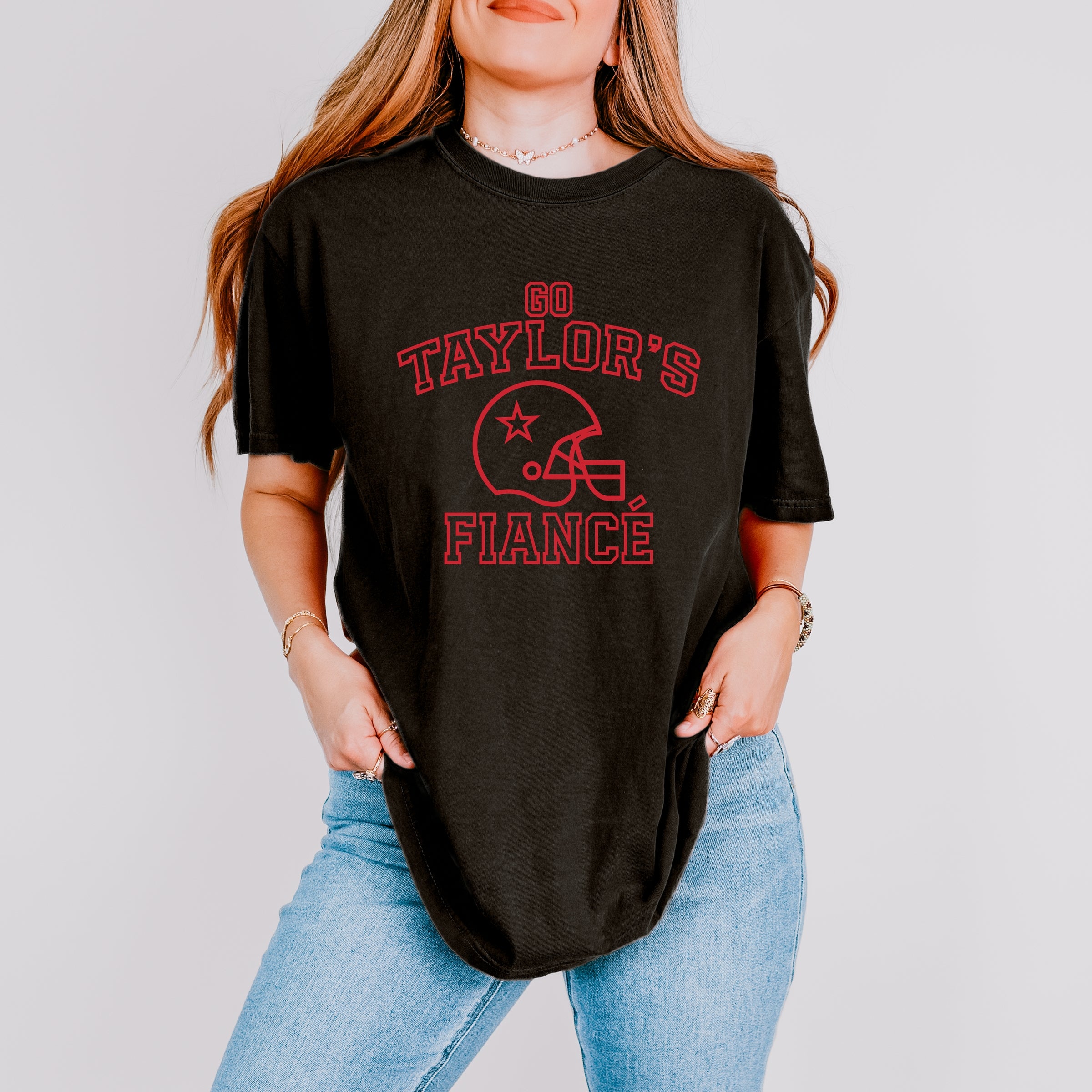 Go Taylor's Fiance Varsity - Womens Garment Dyed Tee