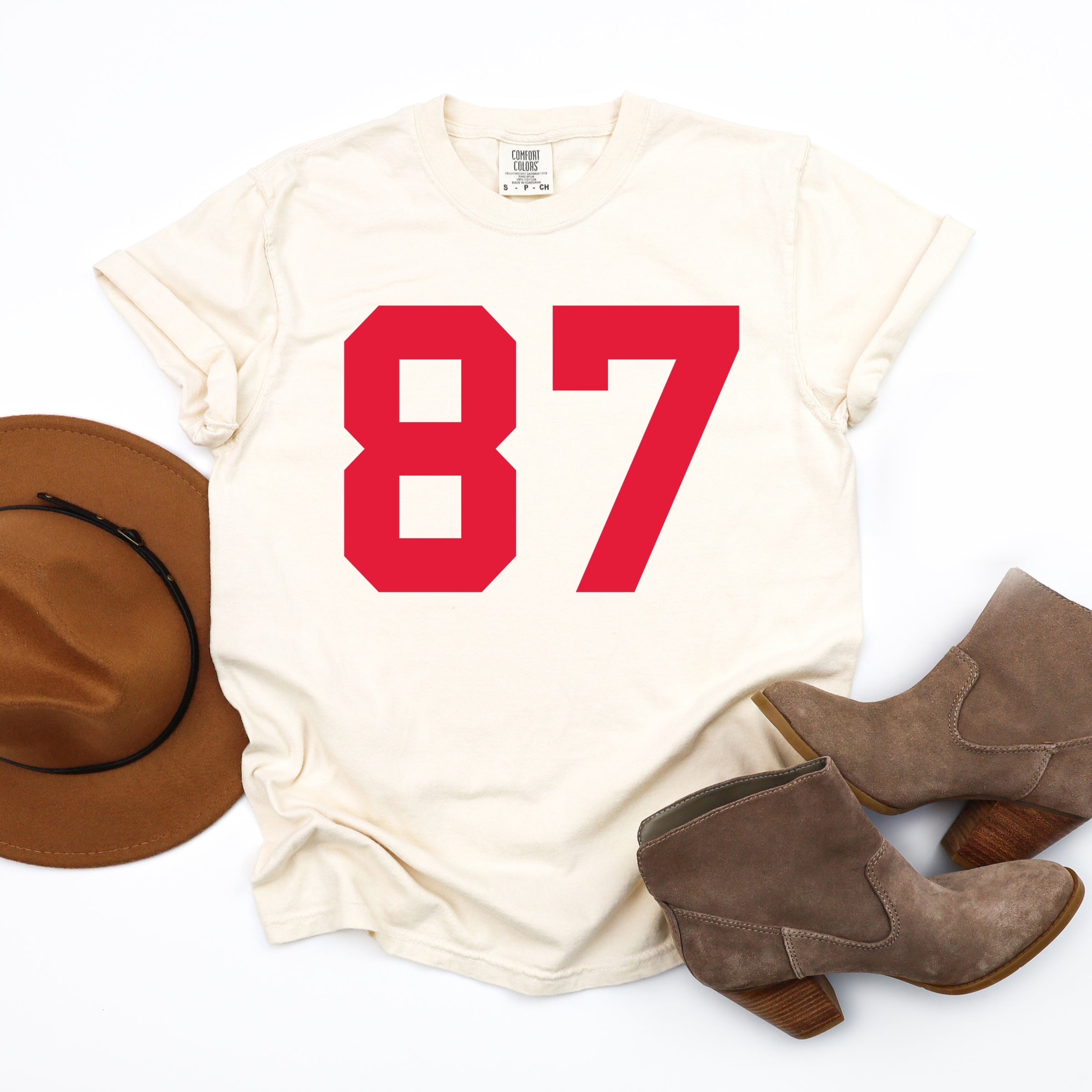 Football Jersey 87 - Womens Garment Dyed Tee