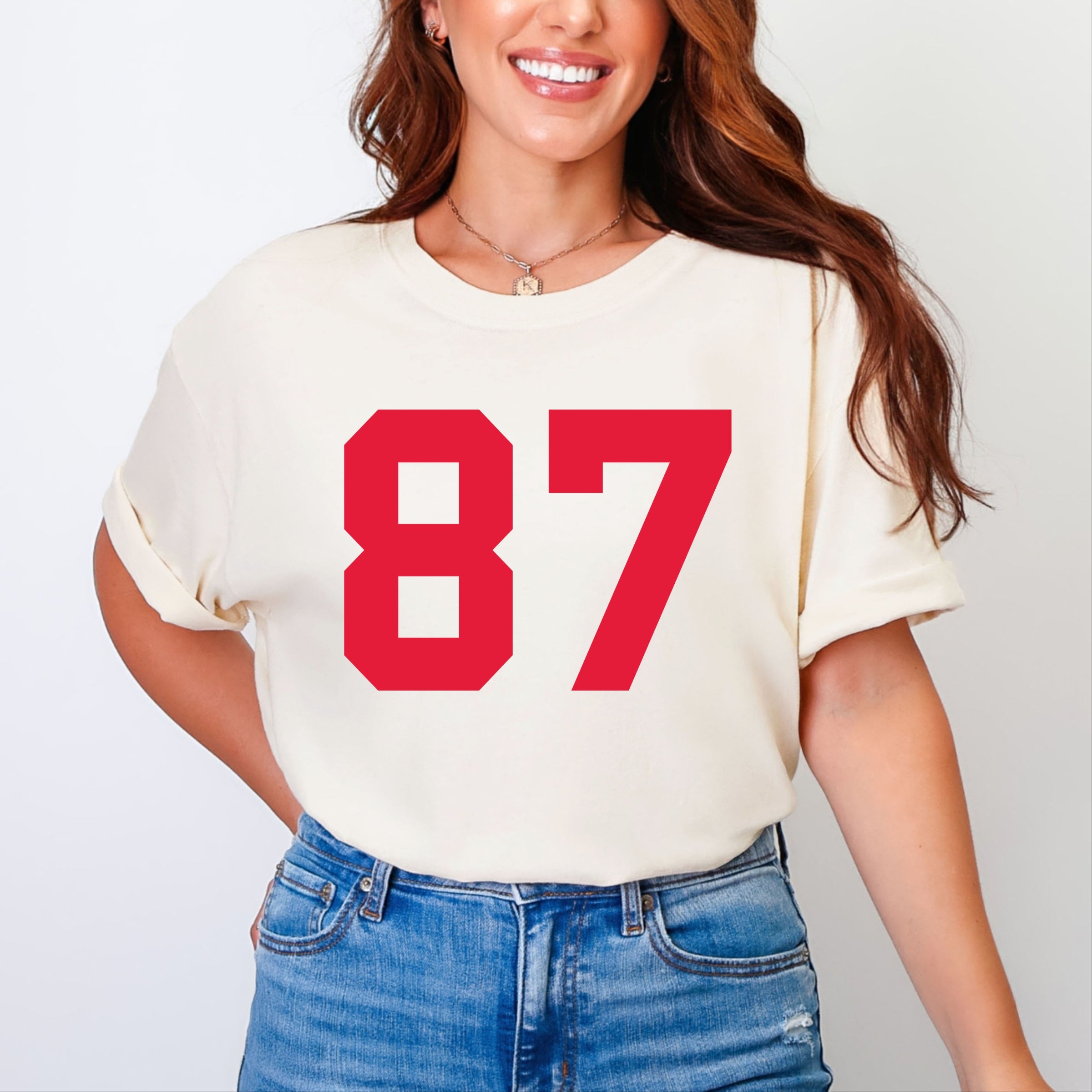 Football Jersey 87 - Womens Garment Dyed Tee