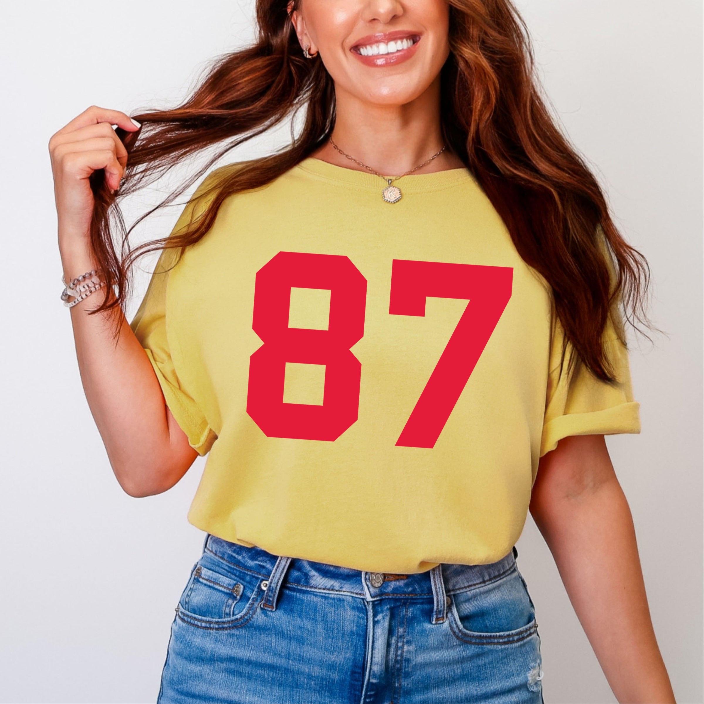 Football Jersey 87 - Womens Garment Dyed Tee