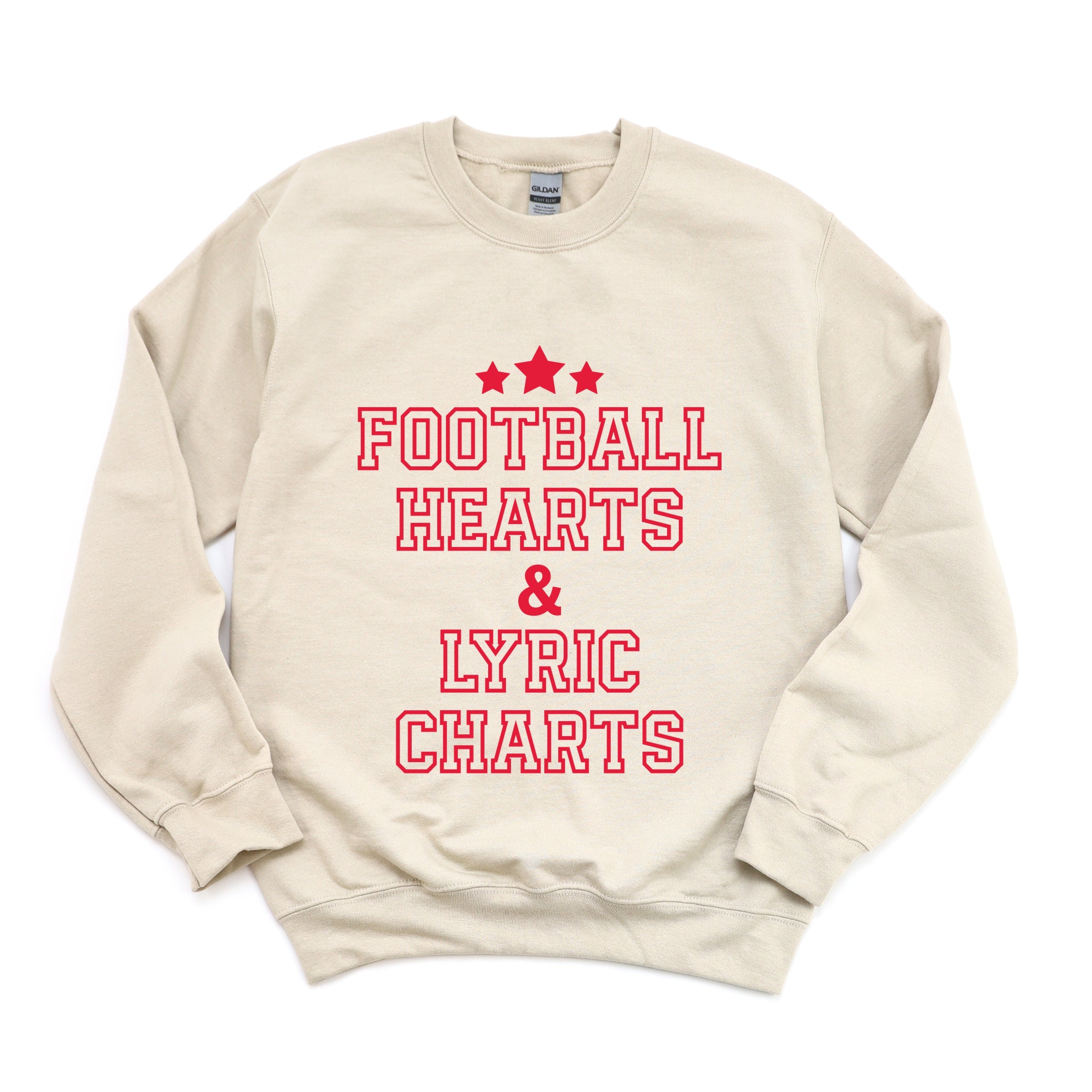 Football Hearts & Lyric Charts -  Womens Sweatshirt