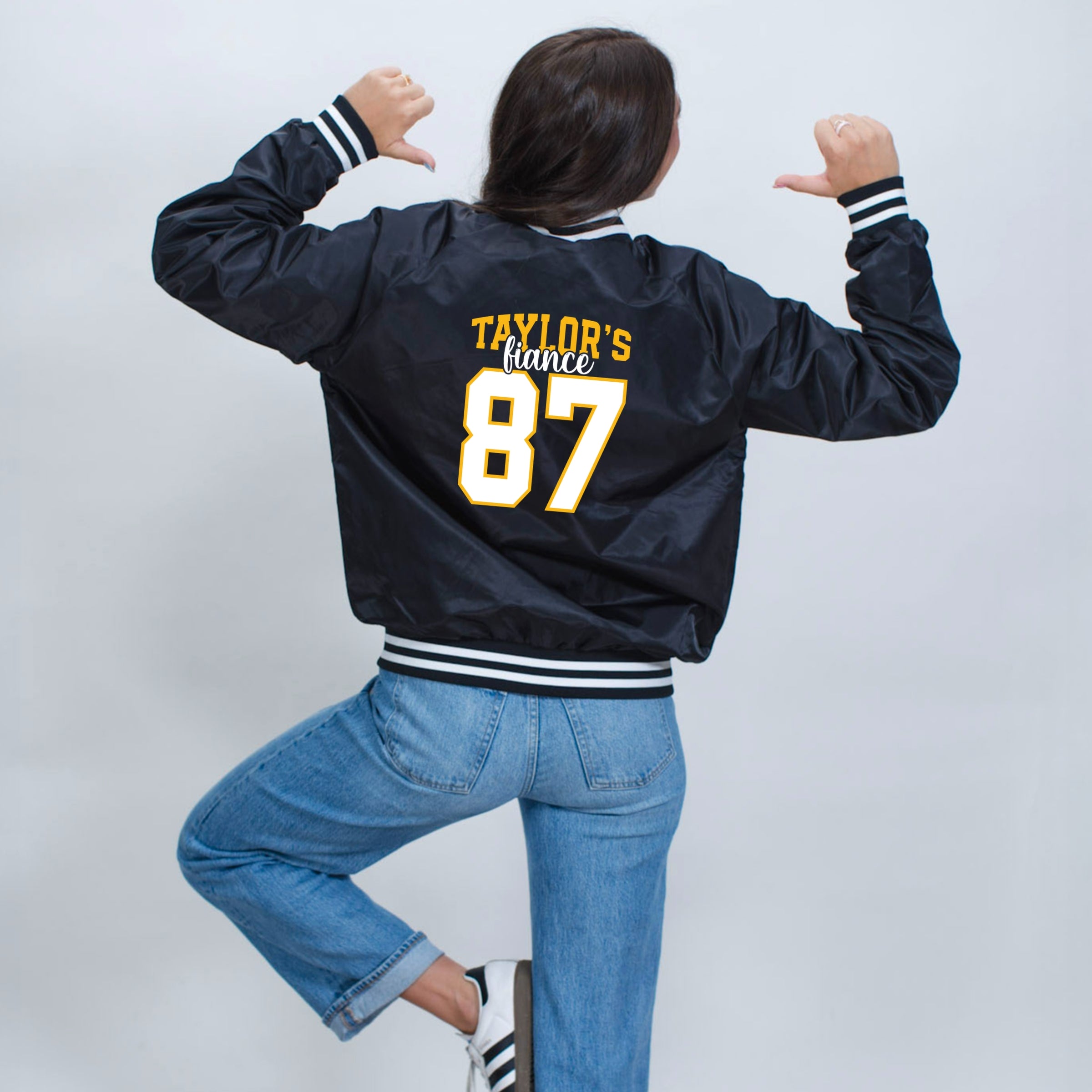 Taylor's Fiancé Number 87 Front And Back - Womens Bomber Jacket