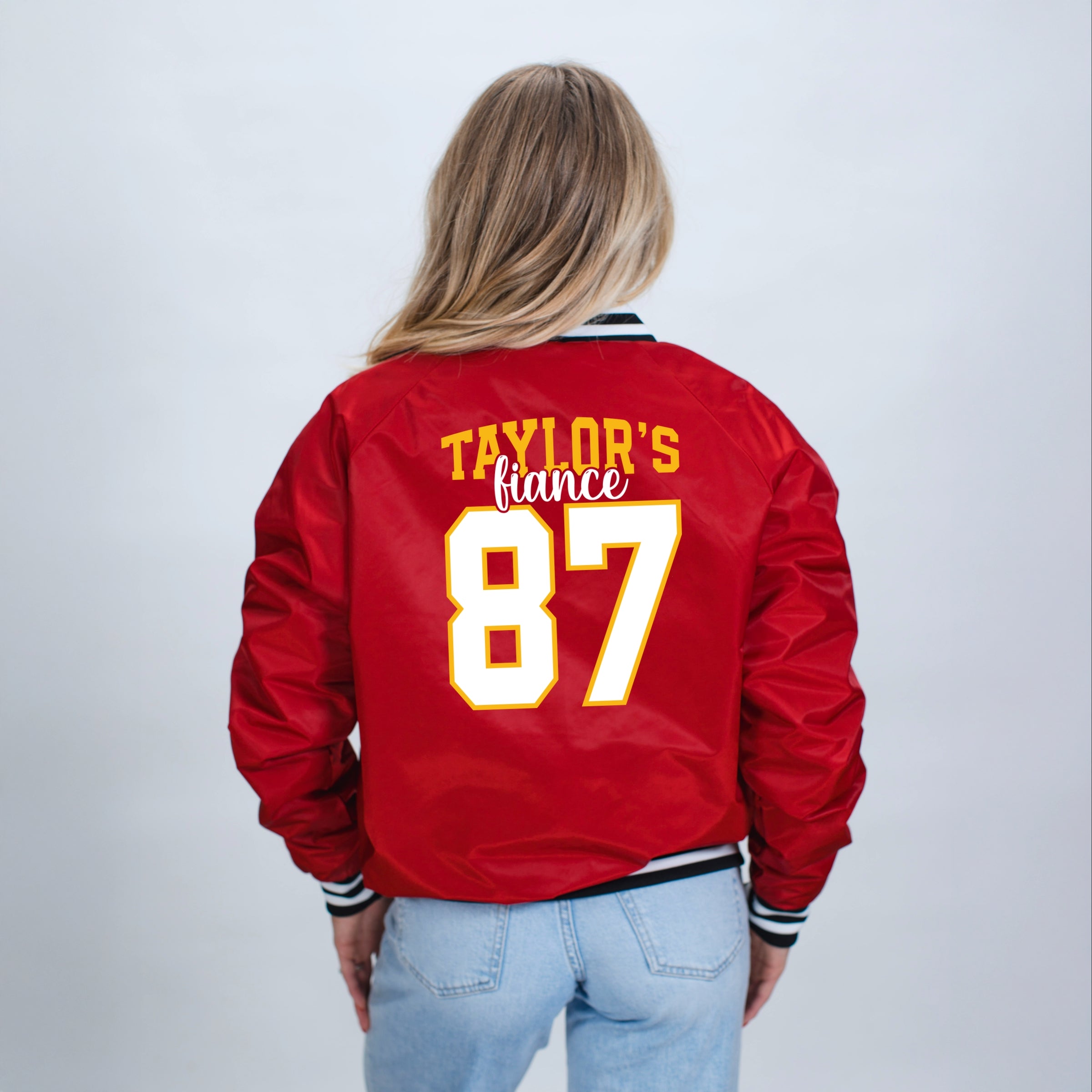 Taylor's Fiancé Number 87 Front And Back - Womens Bomber Jacket