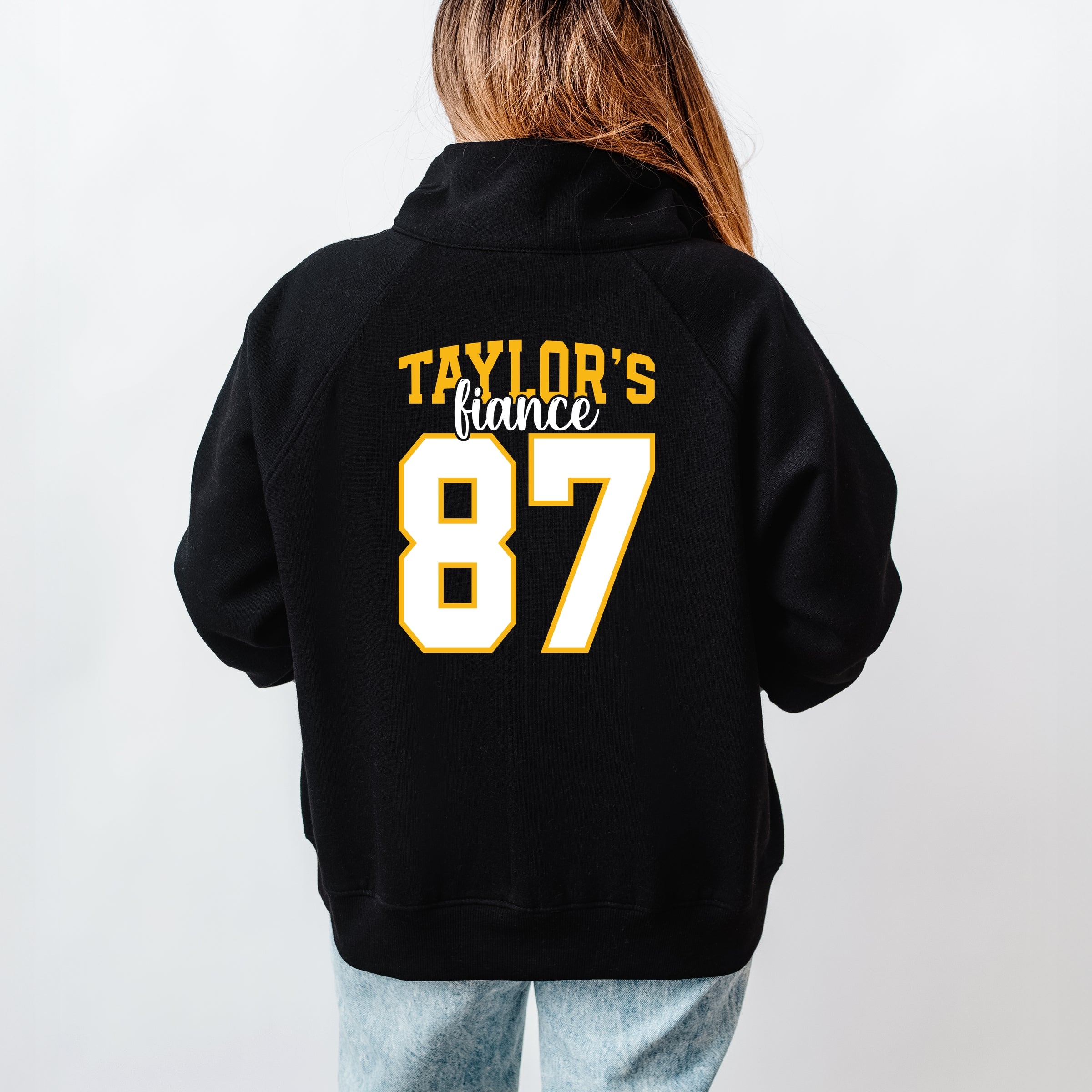 Taylor's Fiancé Number 87 Front And Back - Womens Quarter Zip Fleece