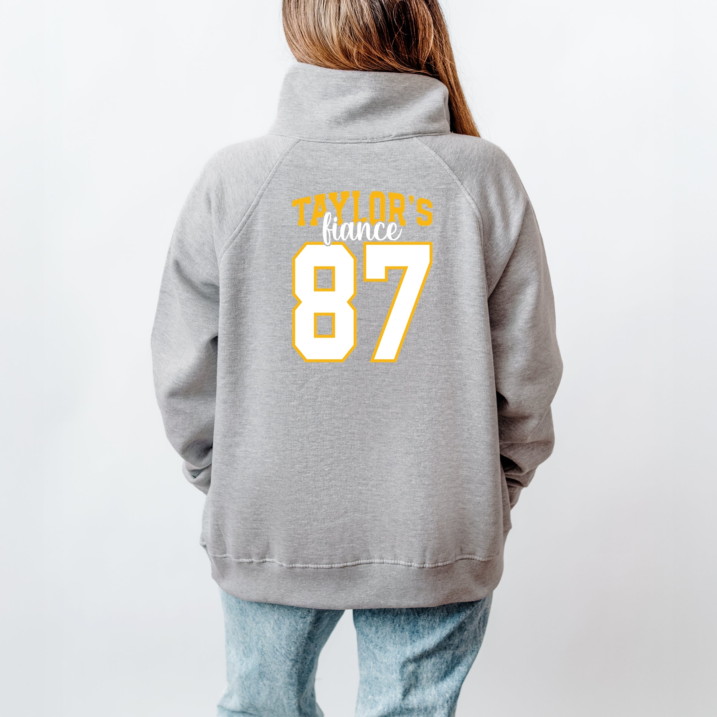 Taylor's Fiancé Number 87 Front And Back - Womens Quarter Zip Fleece