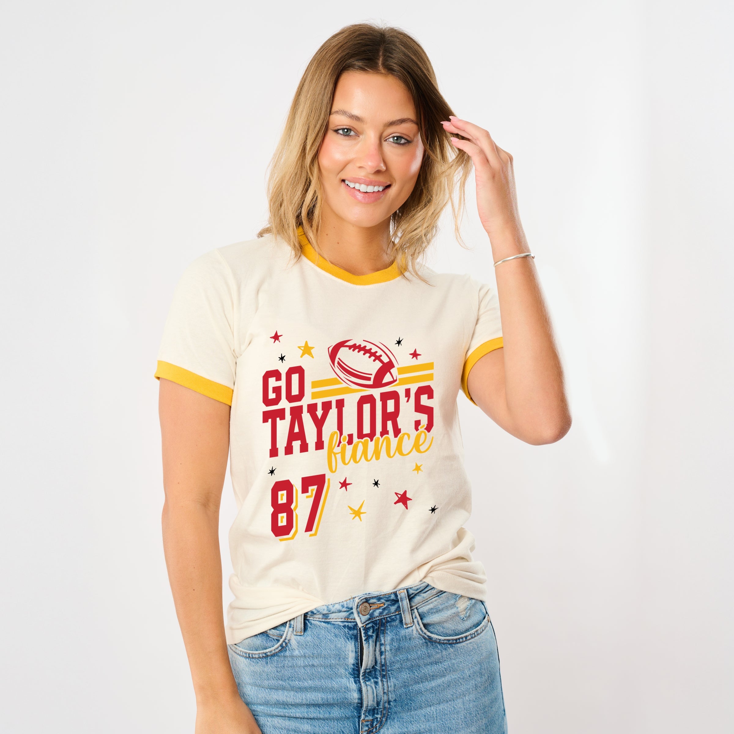 Go Taylor's Fiancé Red - Womens Ringer Tee